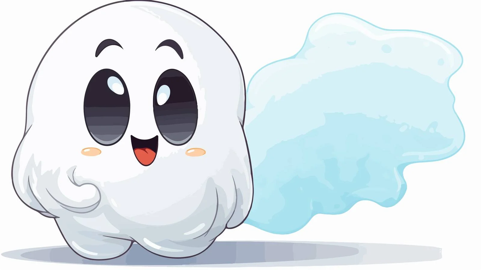Funny Cartoon Ghost with Speech Bubble — free download from Dotvec