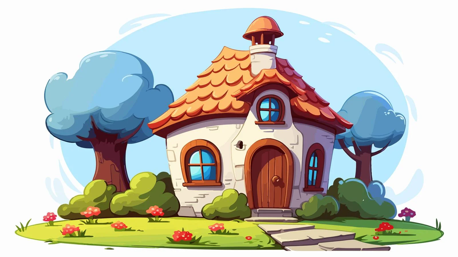 Humorous Cartoon House Illustration — free download from Dotvec