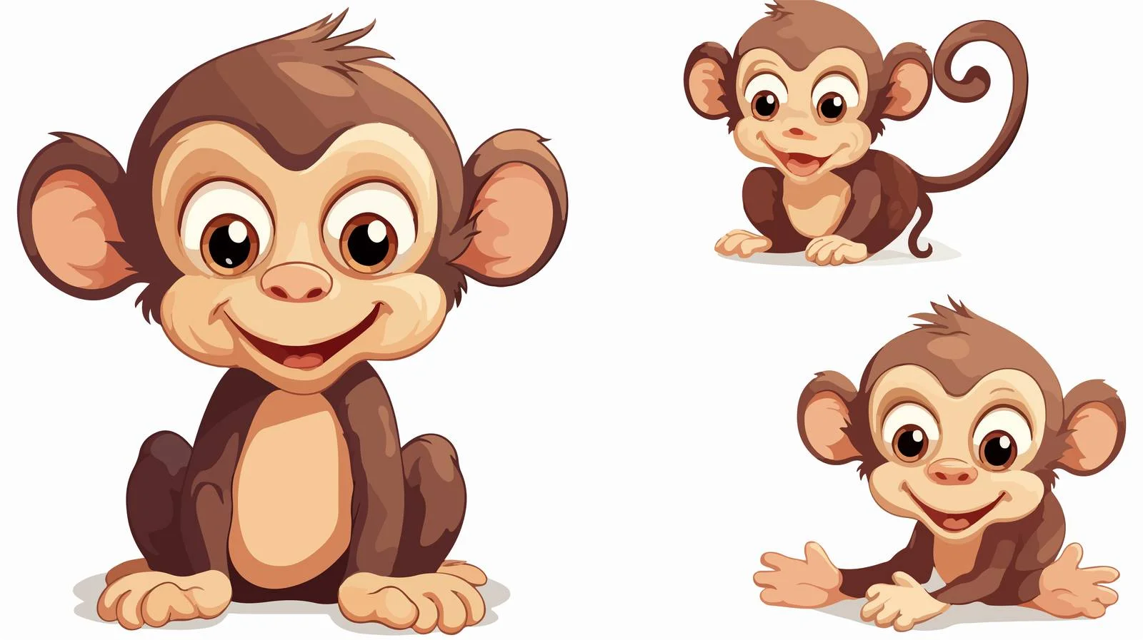 Playful Cartoon Monkey Vector Illustration — free download from Dotvec