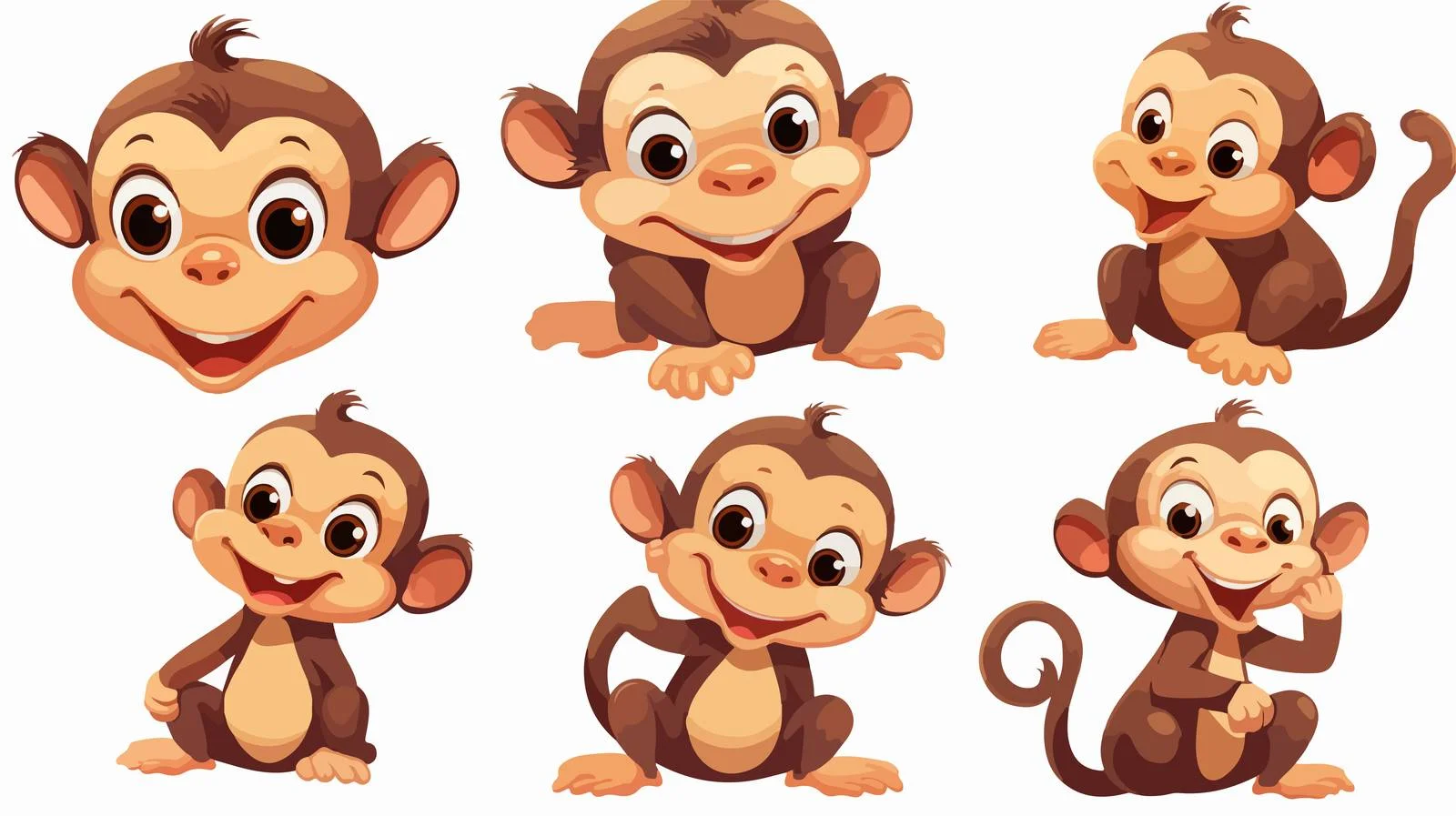 Funny Cartoon Monkey Vector Illustration — free download from Dotvec