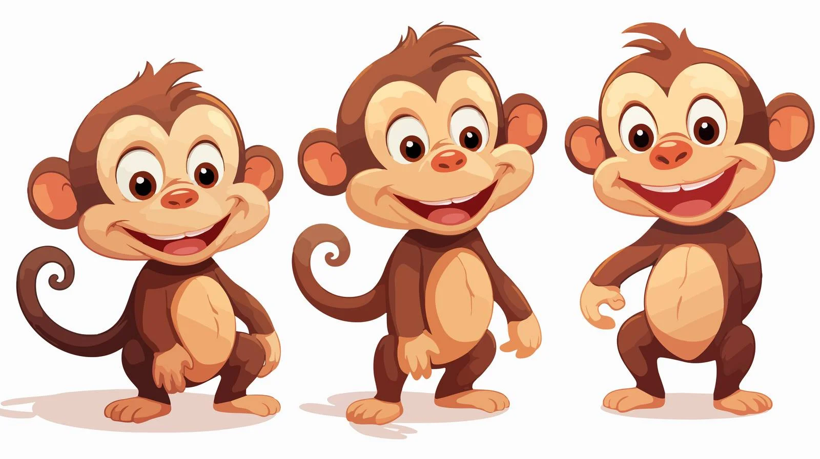 Cheerful Cartoon Monkey Illustration — free download from Dotvec