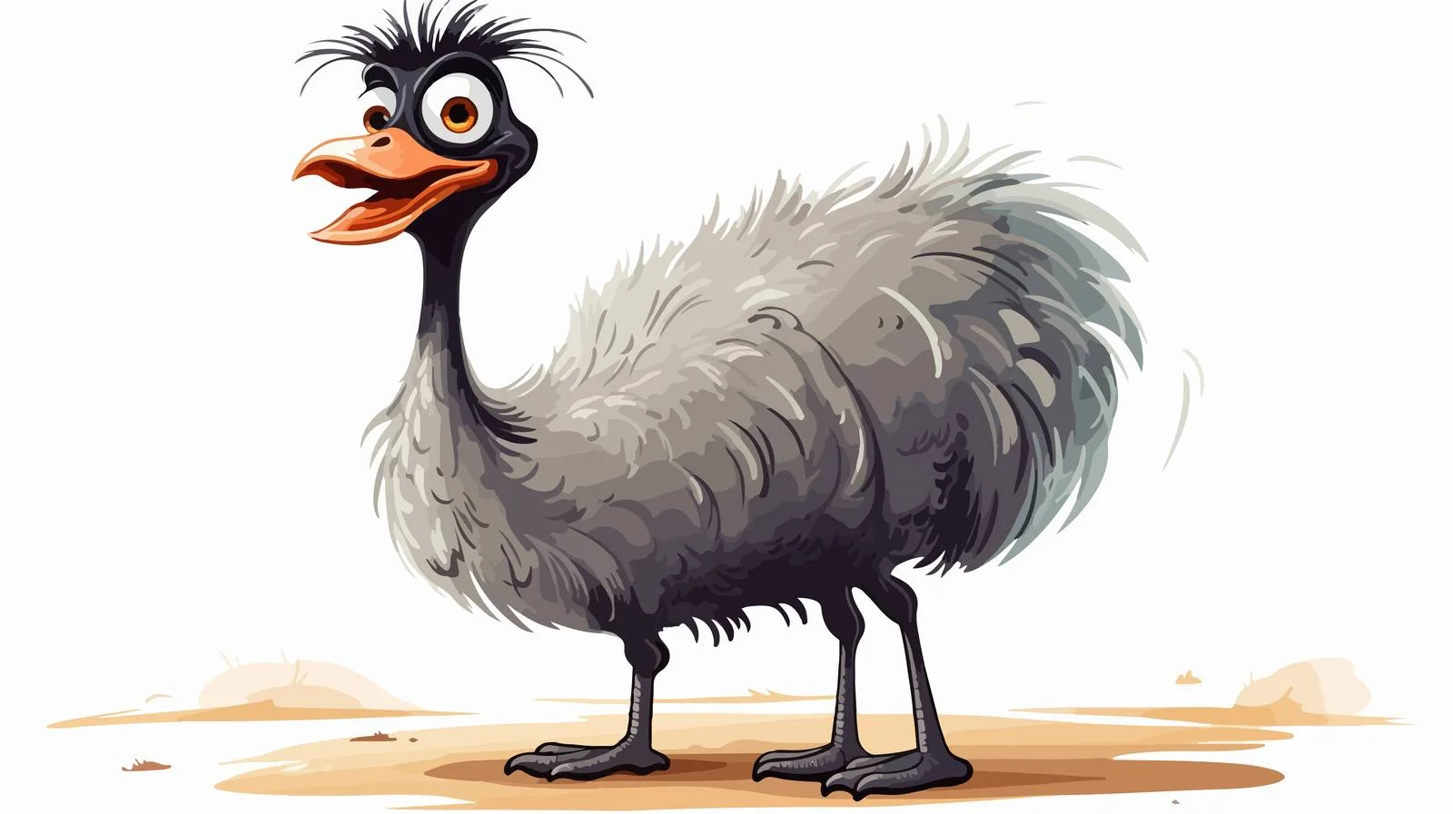 Funny Cartoon Ostrich Illustration — free download from Dotvec