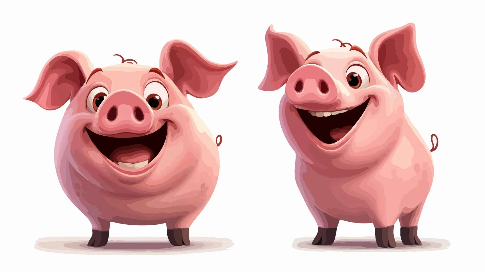 Funny Cartoon Pig Vector Illustration — free download from Dotvec