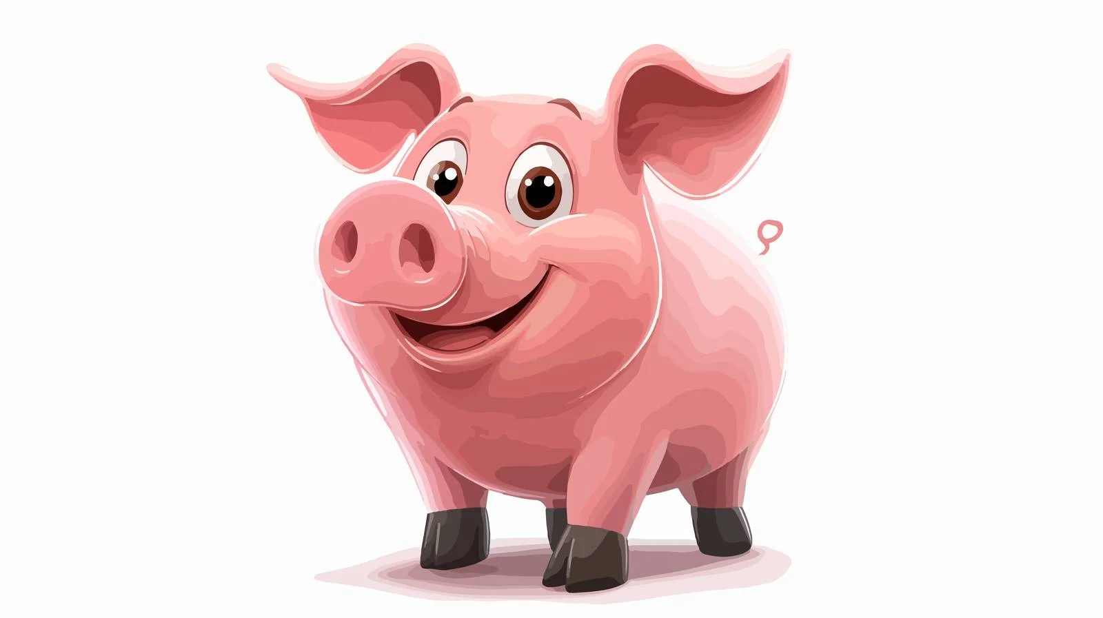 Cheerful Cartoon Pig Vector Illustration — free download from Dotvec