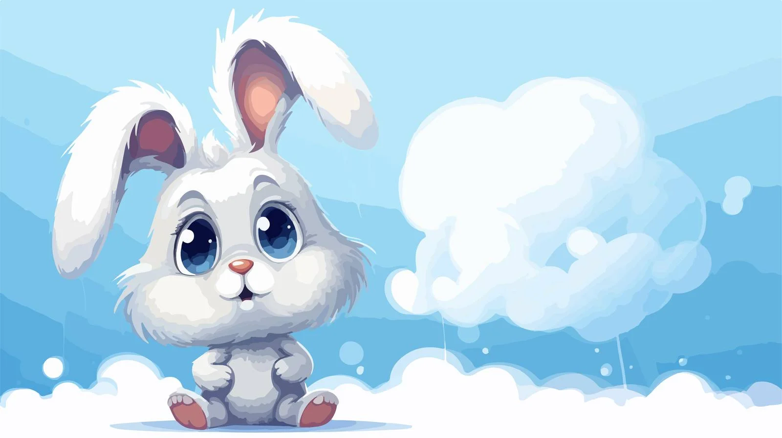 Whimsical Rabbit with Thought Bubble — free download from Dotvec