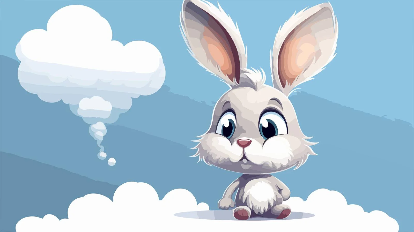 Whimsical Rabbit with Thought Bubble Illustration — free download from Dotvec