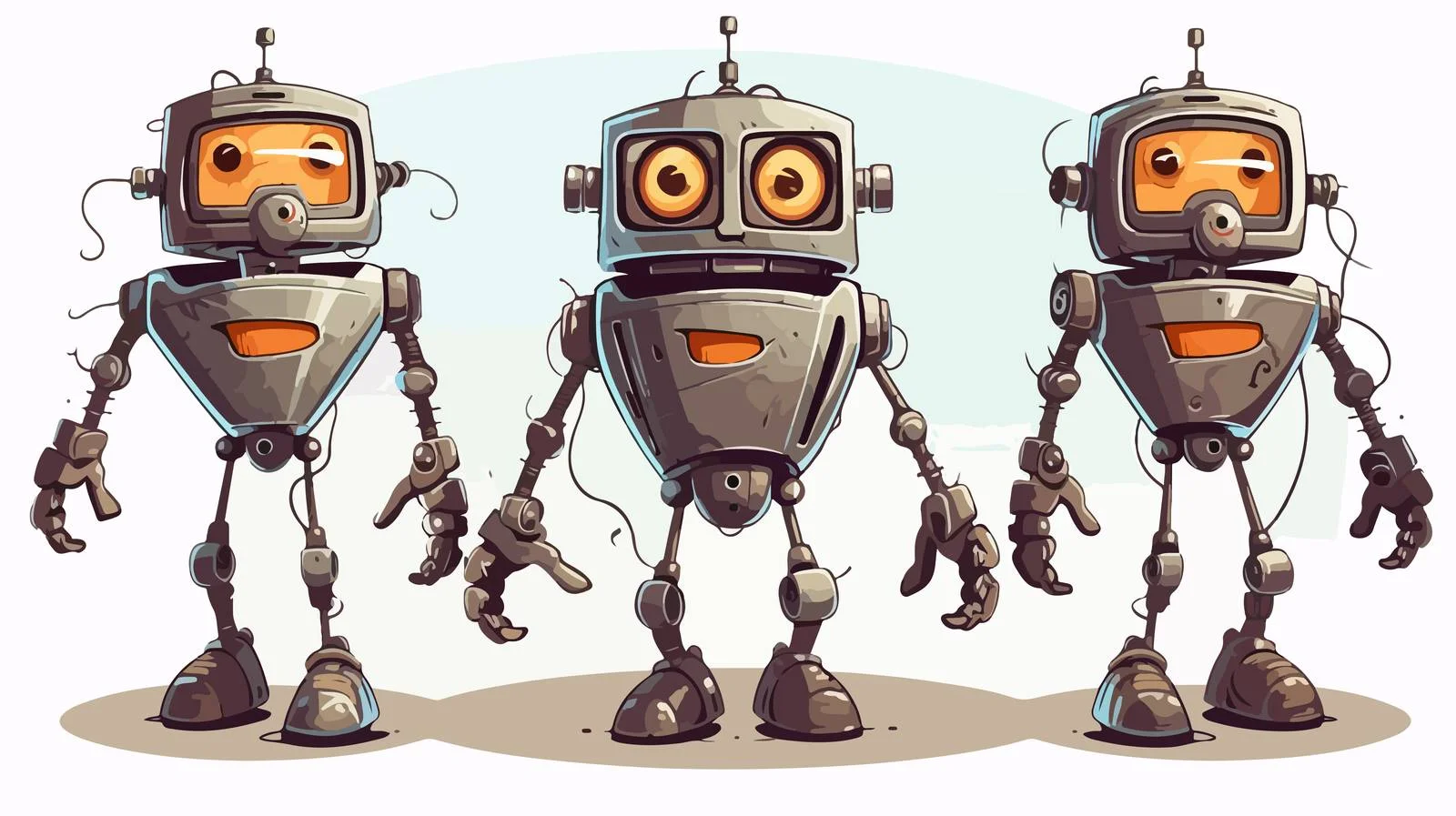 Cheerful Robot Illustration — free download from Dotvec