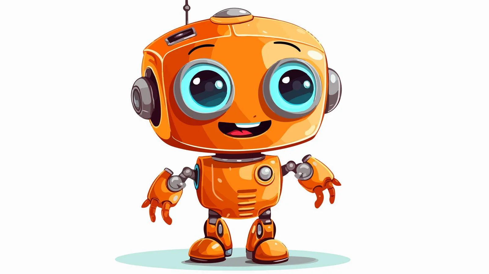Playful Cartoon Robot Illustration — free download from Dotvec