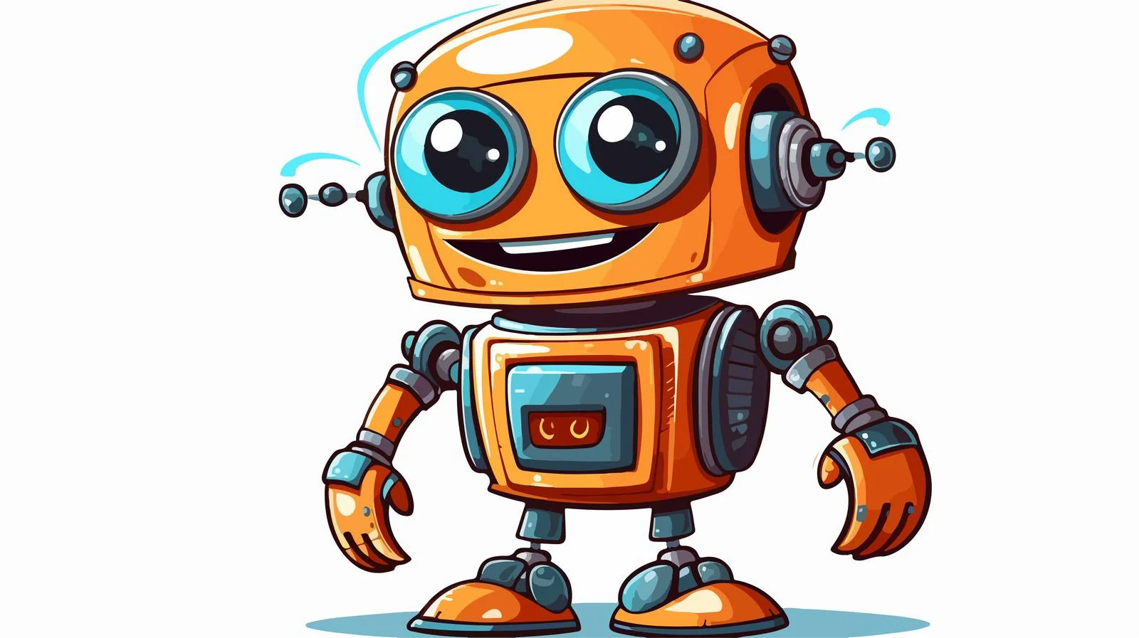 Amusing Cartoon Robot Illustration — free download from Dotvec