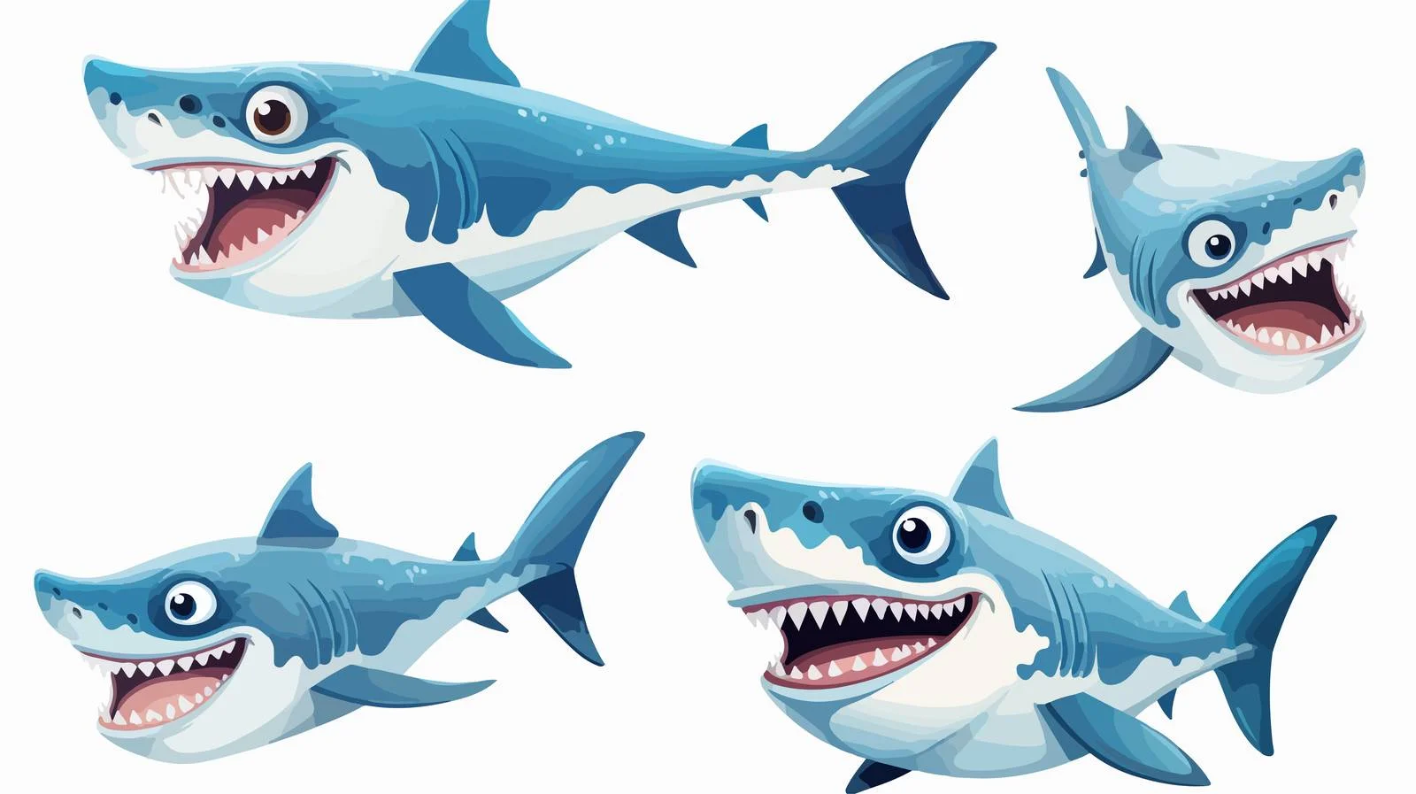 Playful Cartoon Shark Vector Illustration — free download from Dotvec
