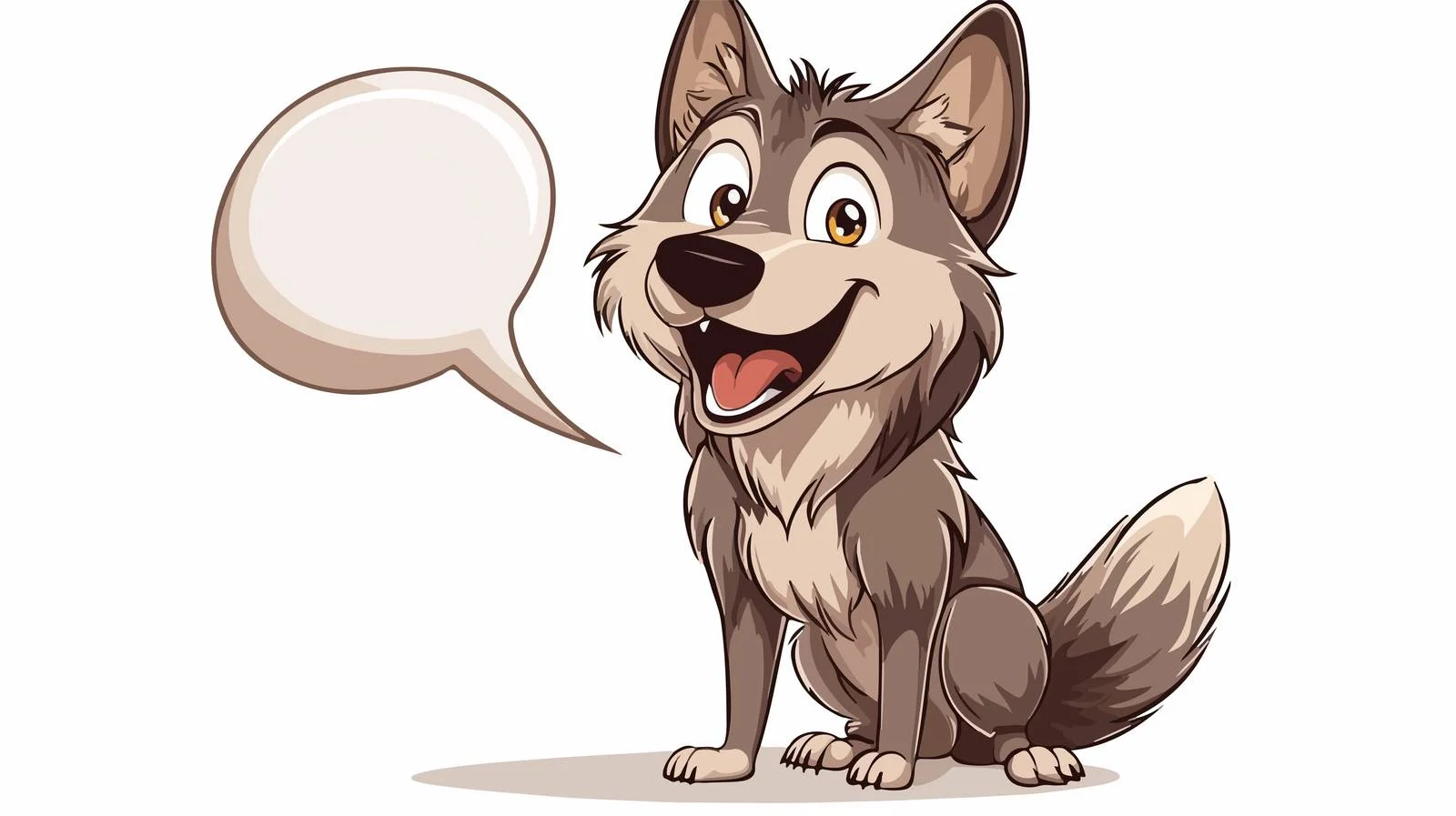 Funny Cartoon Wolf Speech Bubble Vector — free download from Dotvec