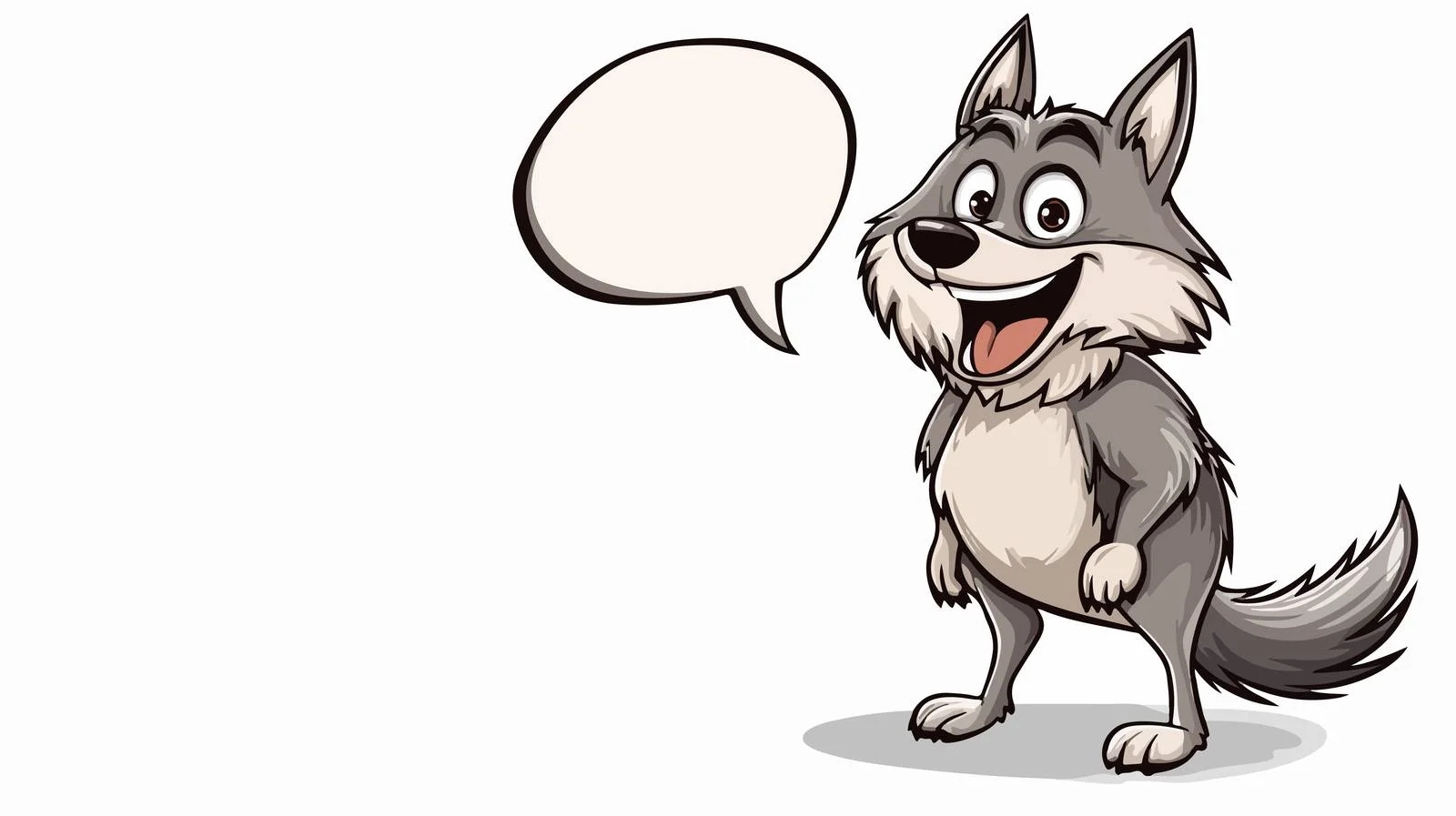 Whimsical Wolf with Speech Bubble Illustration — free download from Dotvec
