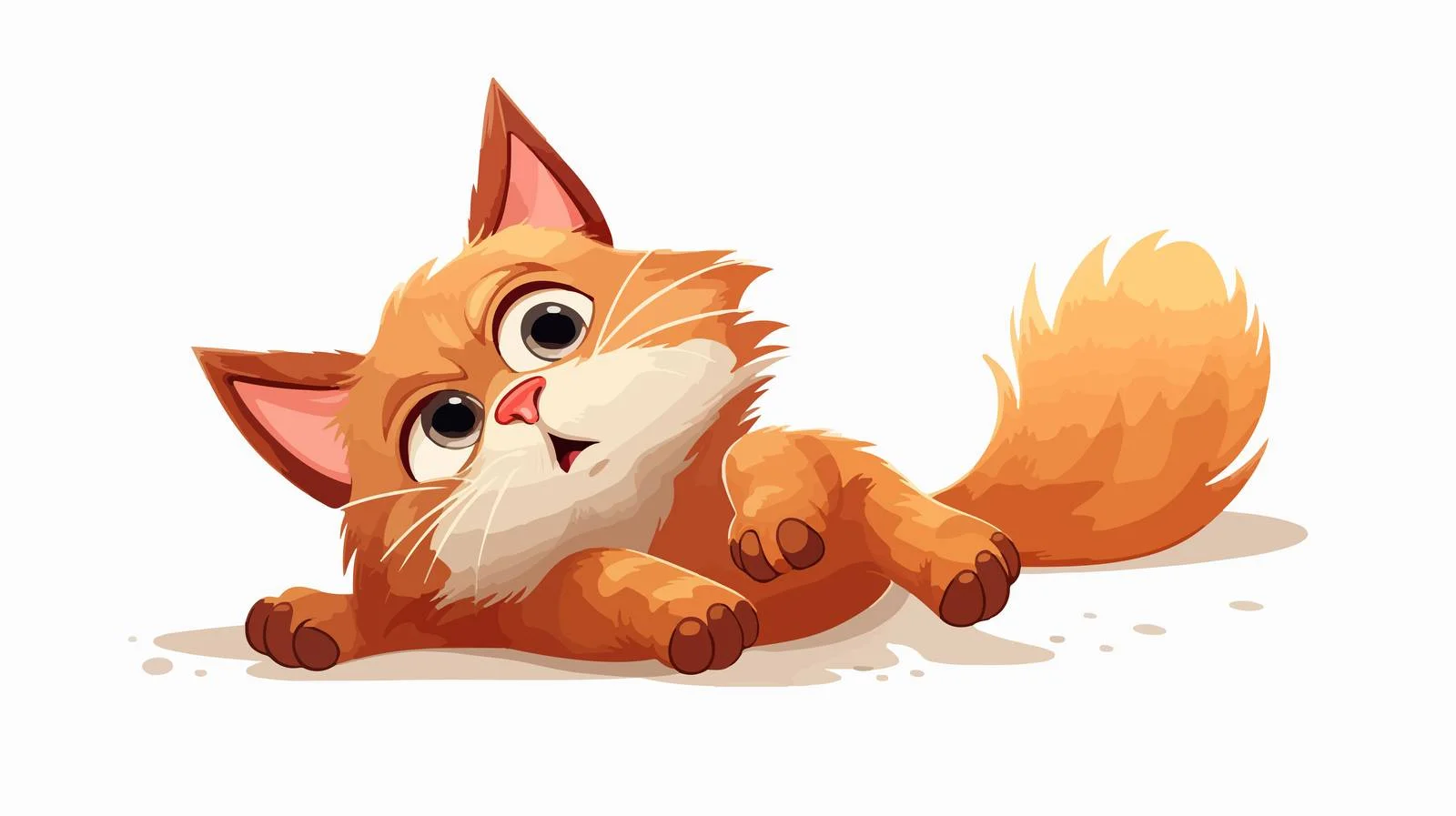 Cheerful Cat Cartoon Vector Illustration — free download from Dotvec
