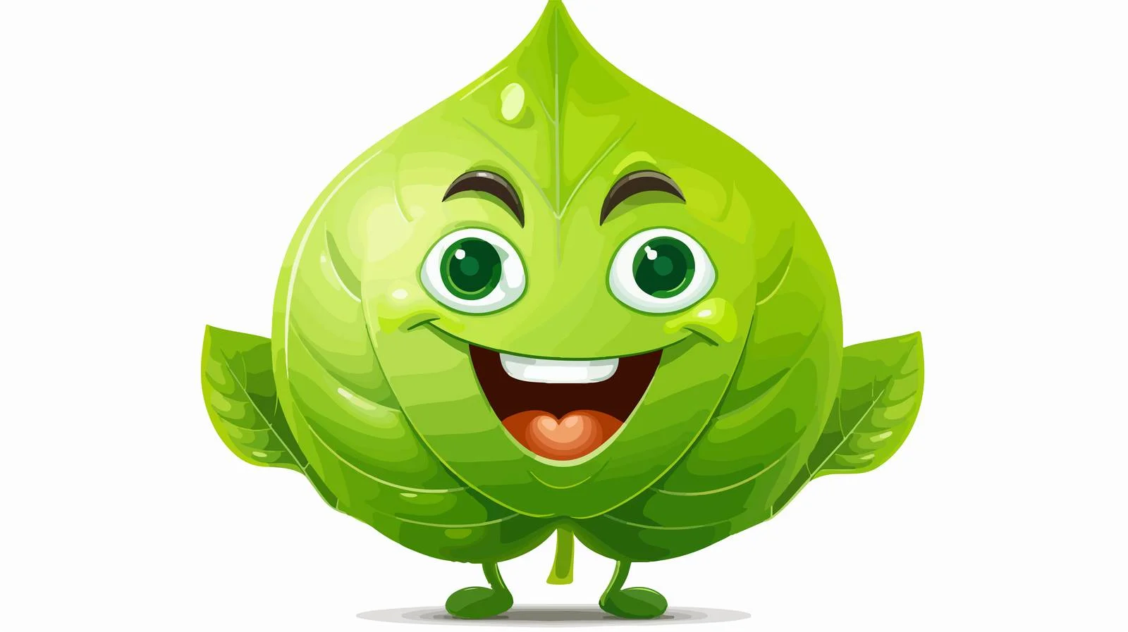 Funny Leaf Cartoon Character Illustration — free download from Dotvec