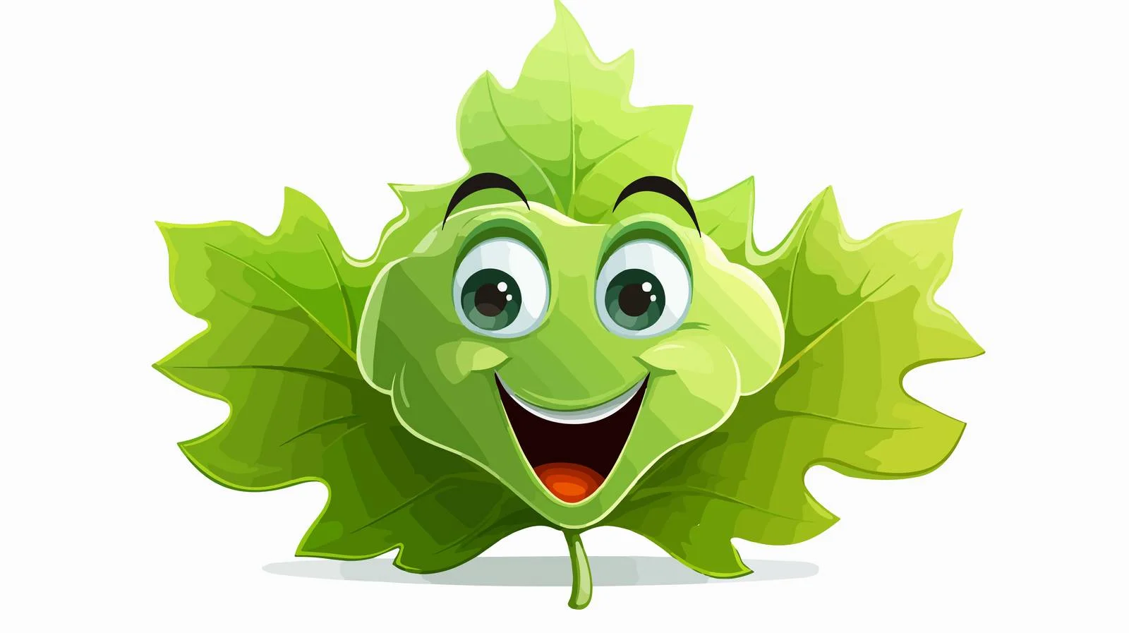 Funny Leaf Cartoon Character Illustration — free download from Dotvec