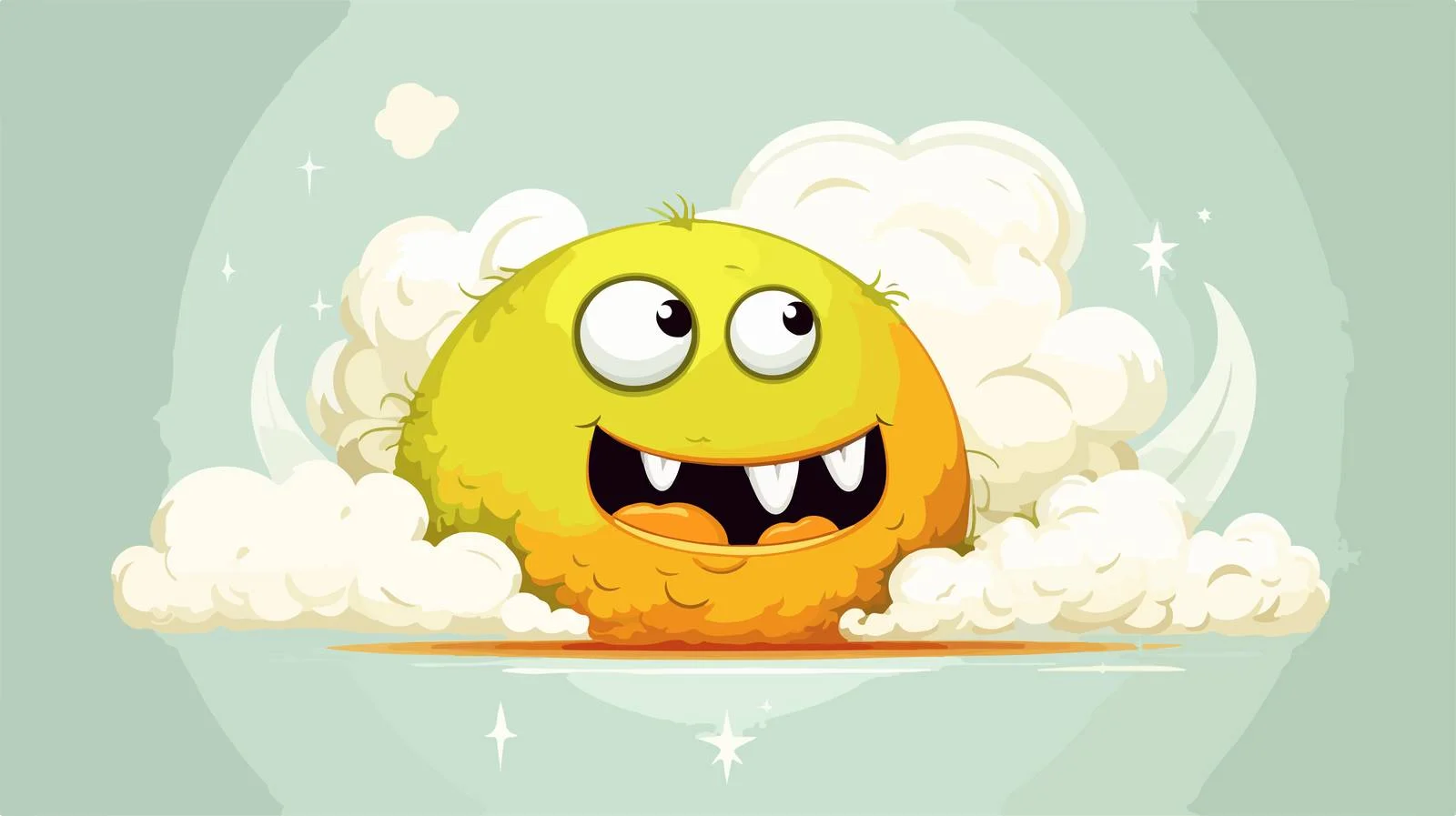 Whimsical Cloud Monster with Thought Bubble — free download from Dotvec