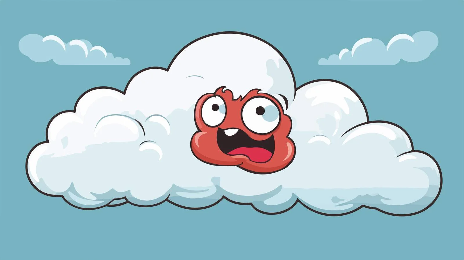 Retro Cloud Monster Illustration — free download from Dotvec