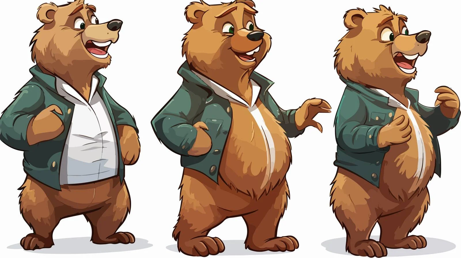 Retro Comic Bear Cartoon Illustration — free download from Dotvec
