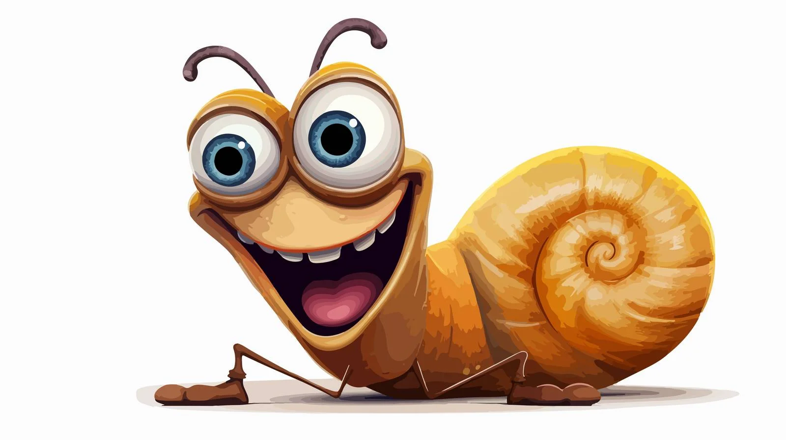 Funny Snail Cartoon Illustration — free download from Dotvec