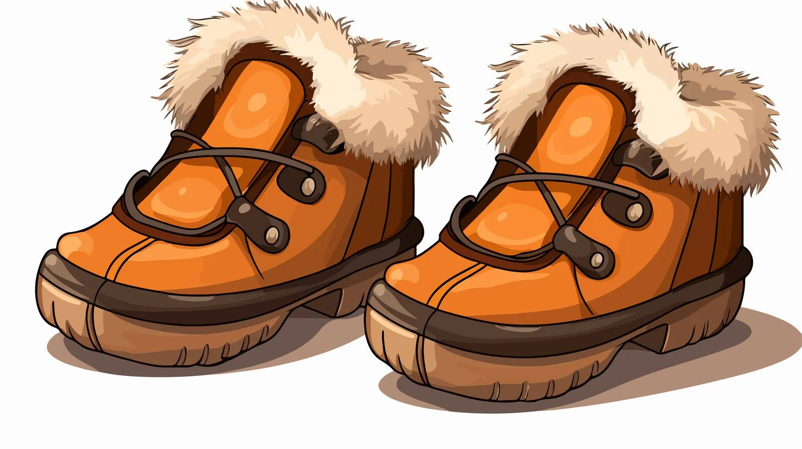 Illustration: Fur-Lined Cartoon Shoes — free download from Dotvec