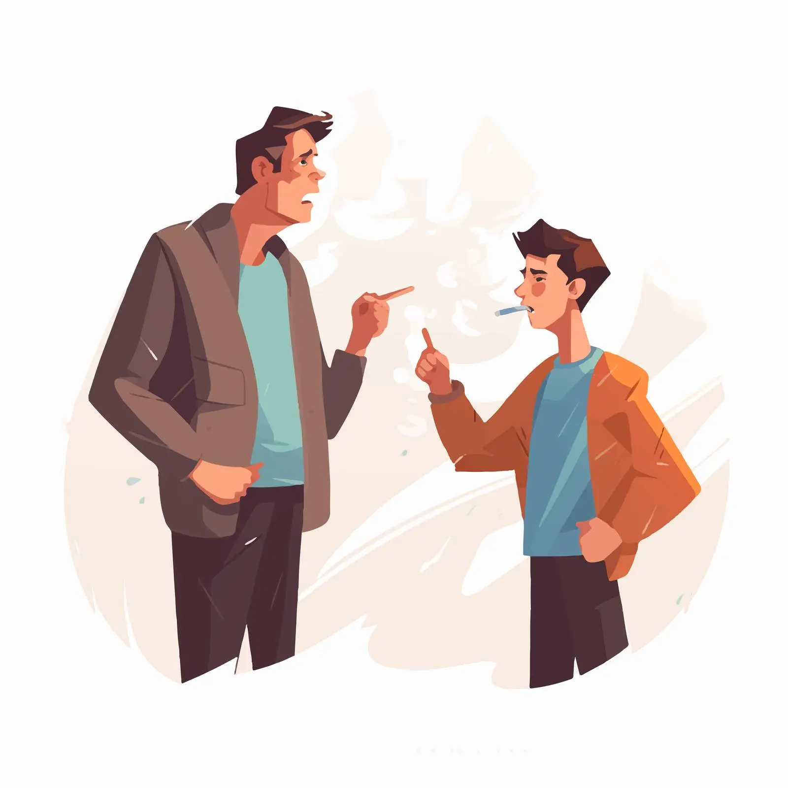 Father Scolding Son for Smoking Vector Art – free parental guidance image from Dotvec