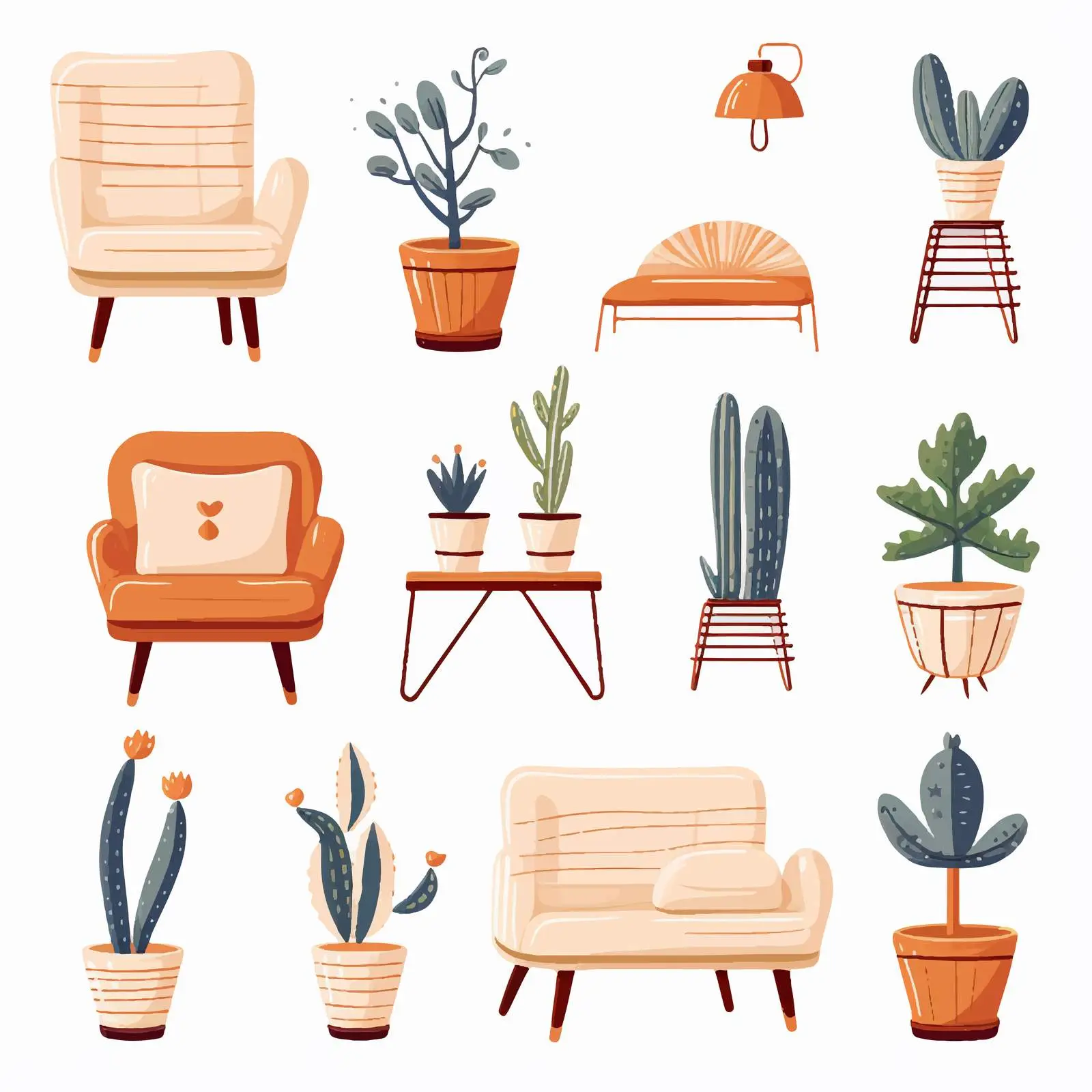Hand-Drawn Vector Furniture Illustrations Set — free download from Dotvec