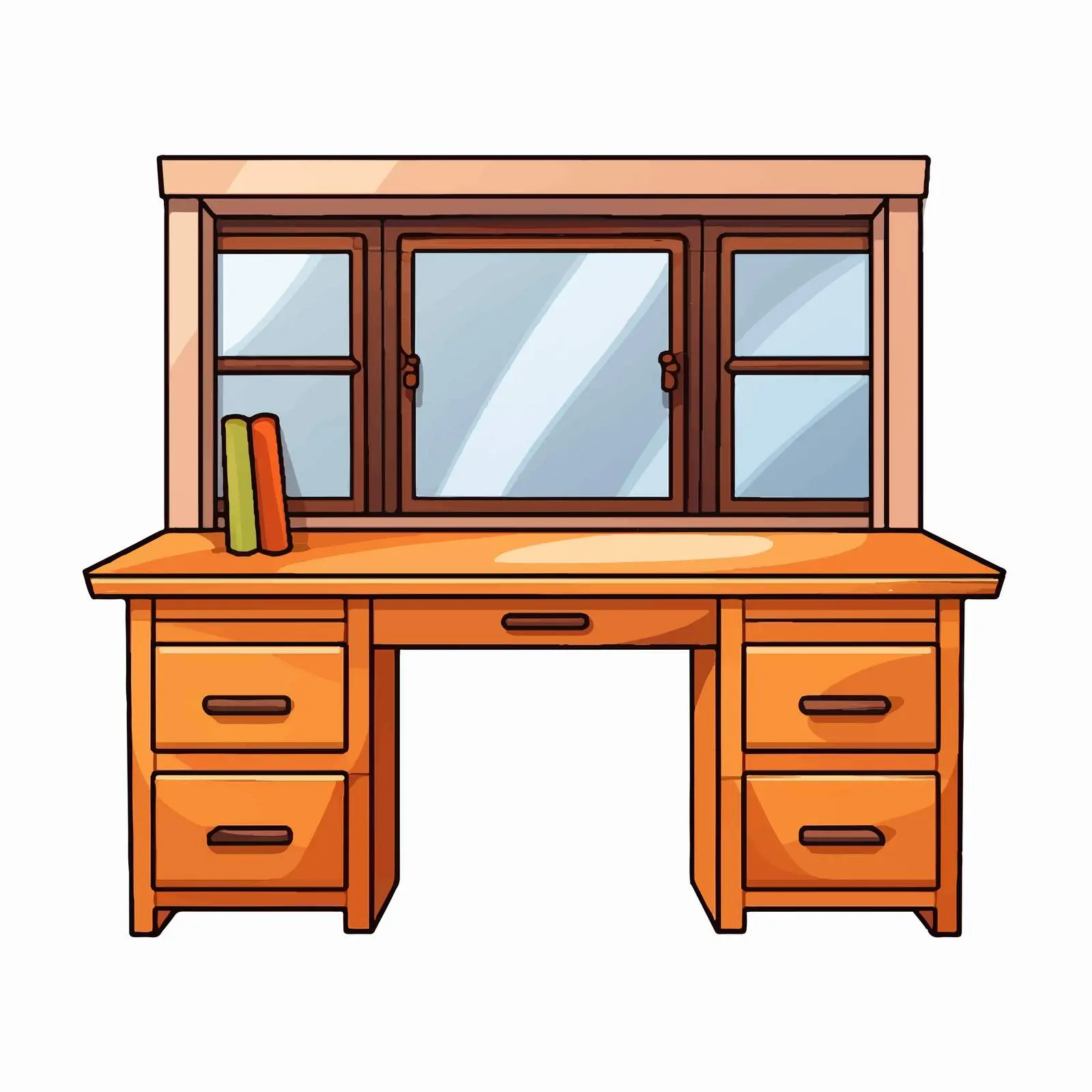 Vector Illustration of Furniture Table and Cupboard — free download from Dotvec