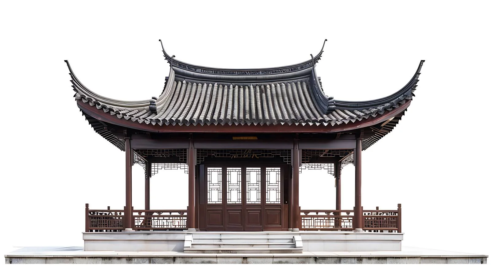 Fuyuan Dongji Pavilion White Background — free download from Dotvec