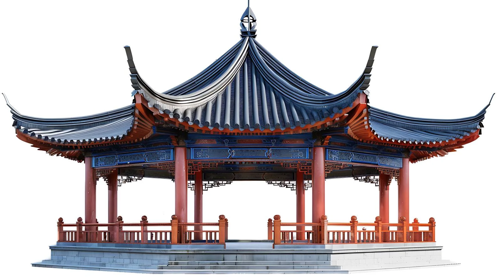 Fuyuan Dongji Pavilion on White Background — free download from Dotvec