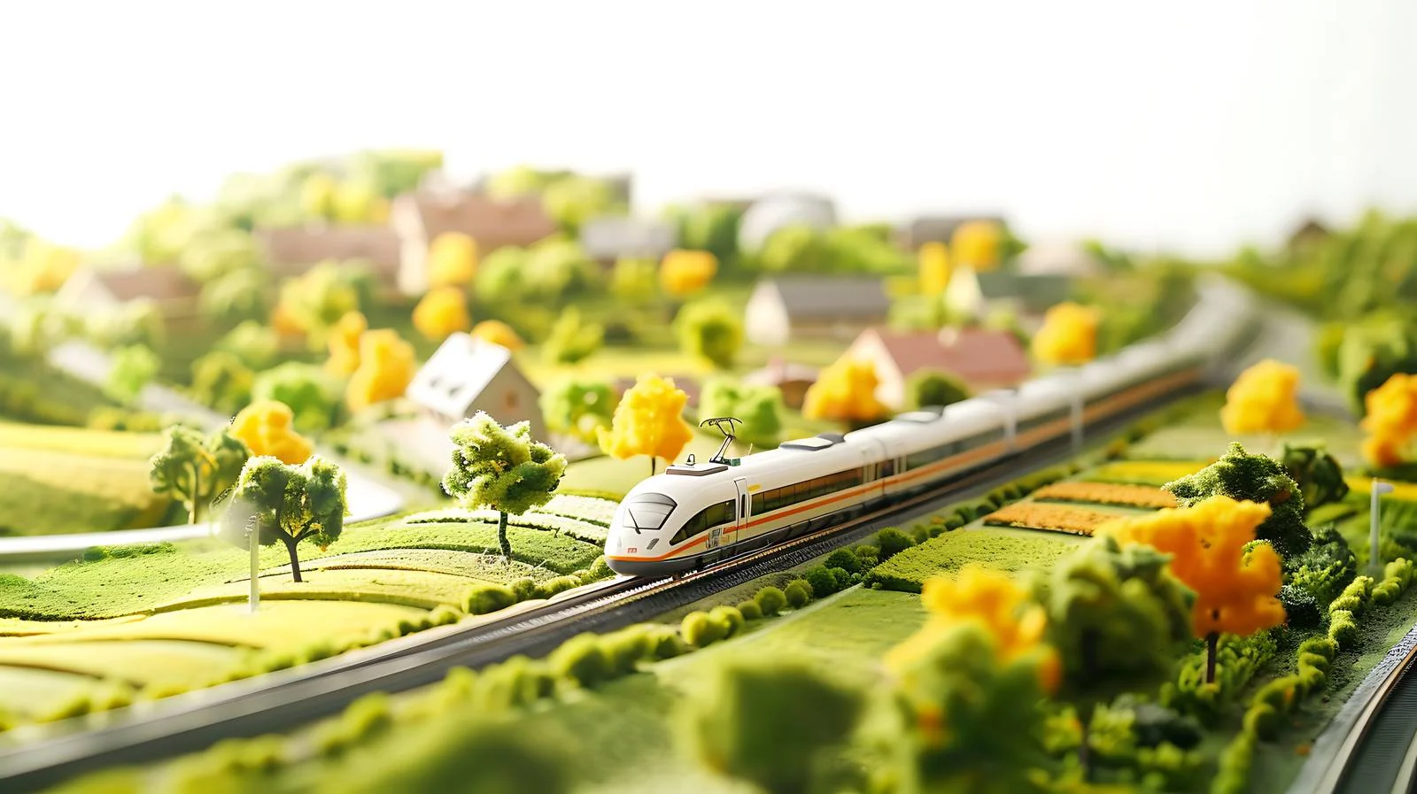 High-speed trains passing rural villages scenic – free gallop image from Dotvec