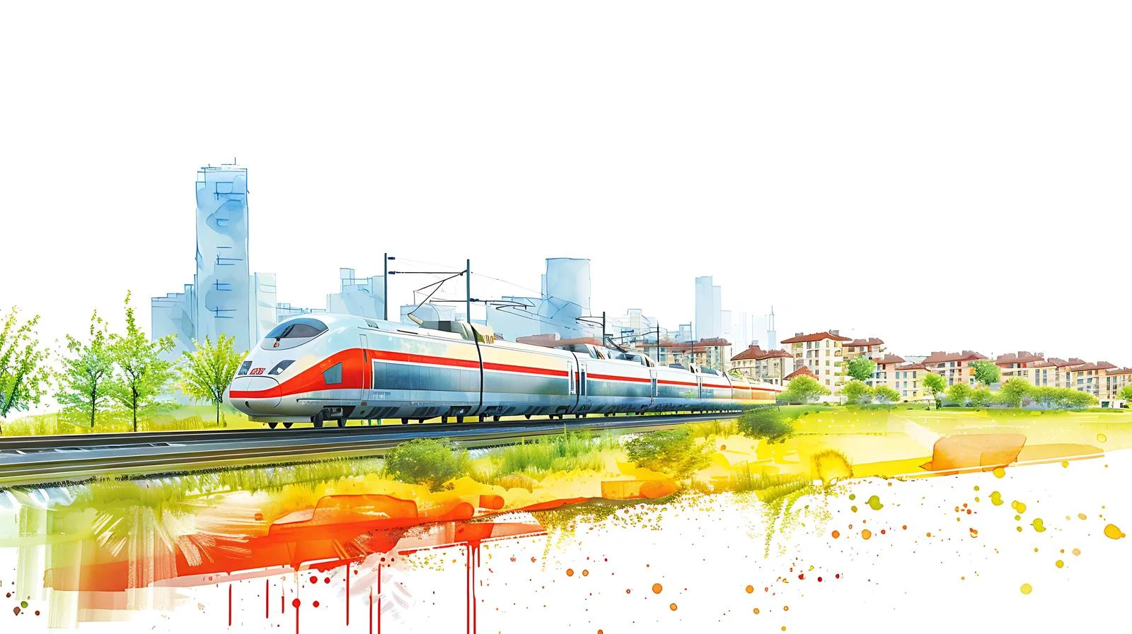 Rapid Trains Through Country Scenery — free download from Dotvec