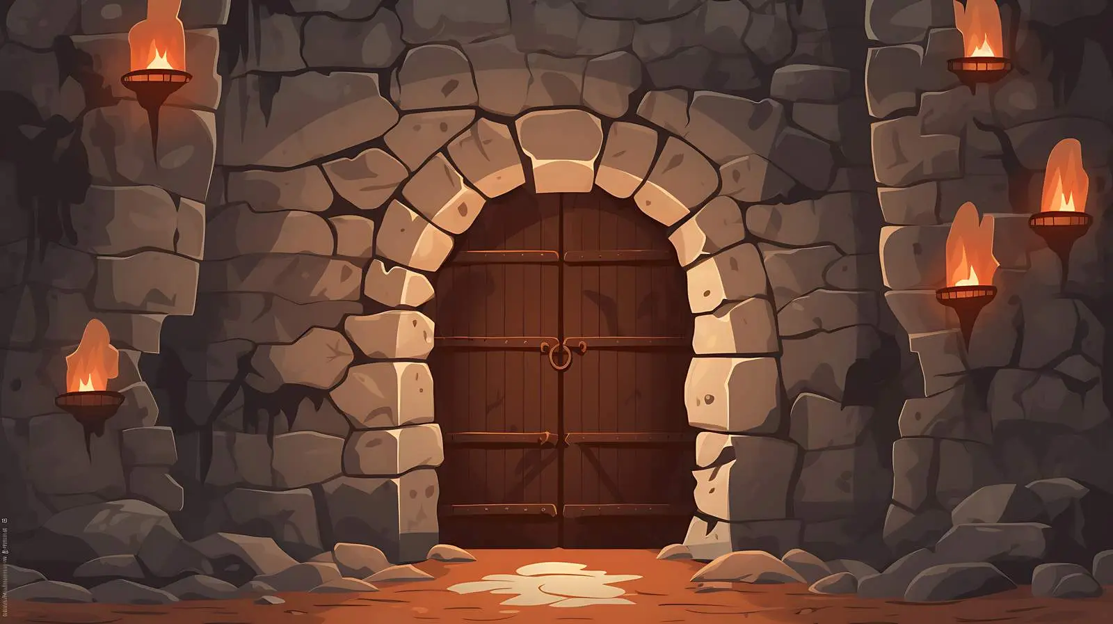 Castle Stone Wall Entry Gate — free download from Dotvec
