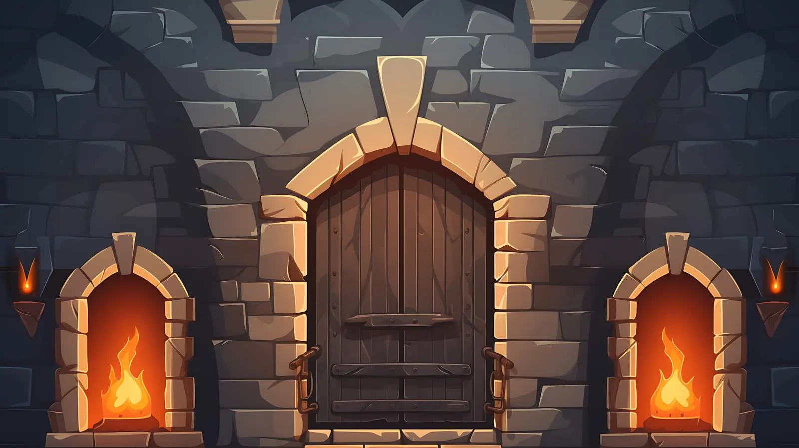 Medieval Stone Wall Castle Gate — free download from Dotvec