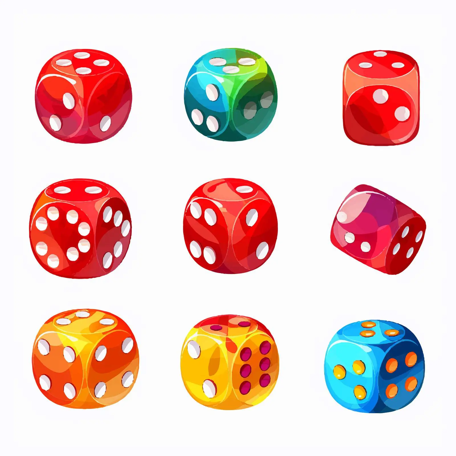 Colorful Game Set with Dice and Counters — free download from Dotvec