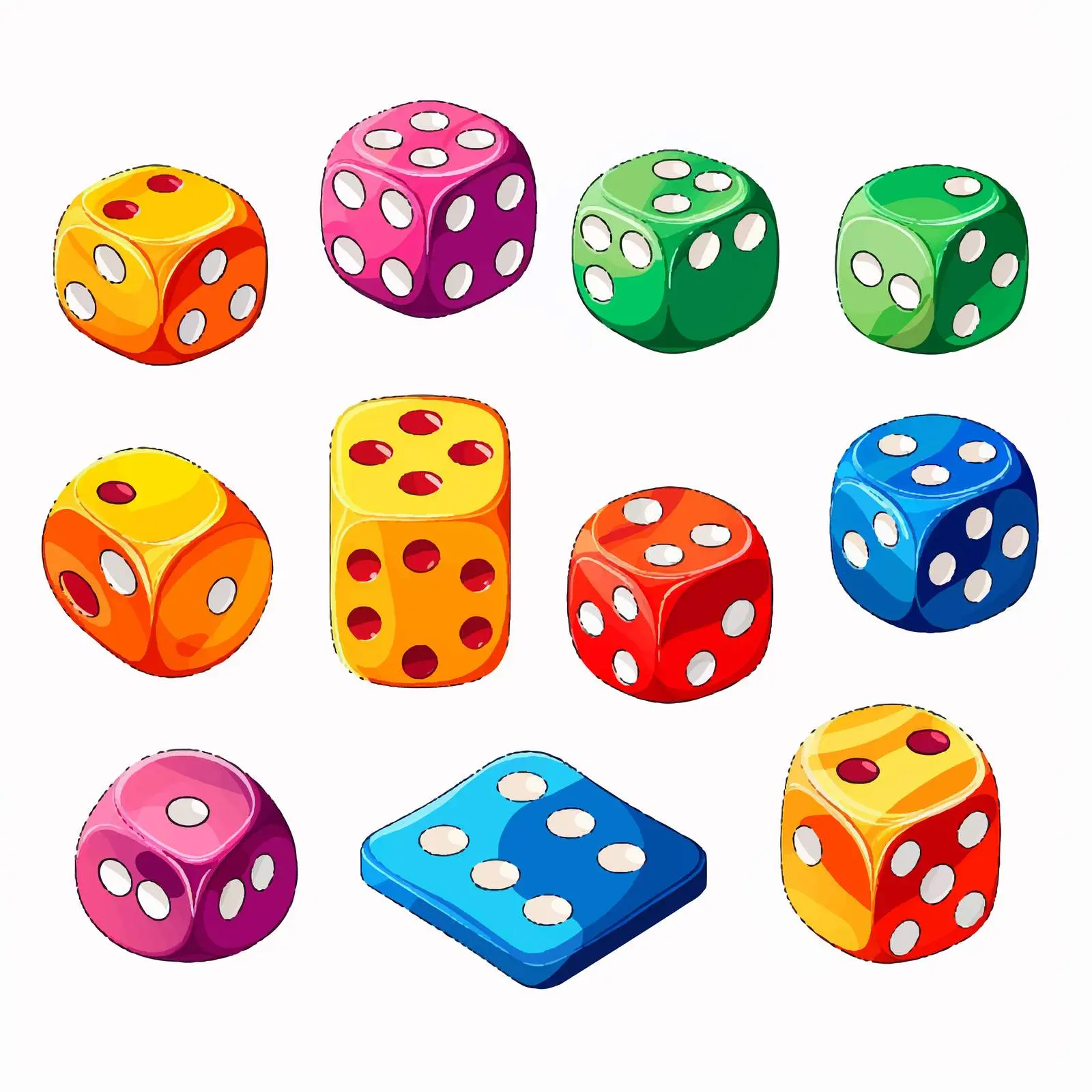 Colorful Game Set with Dice and Counters — free download from Dotvec