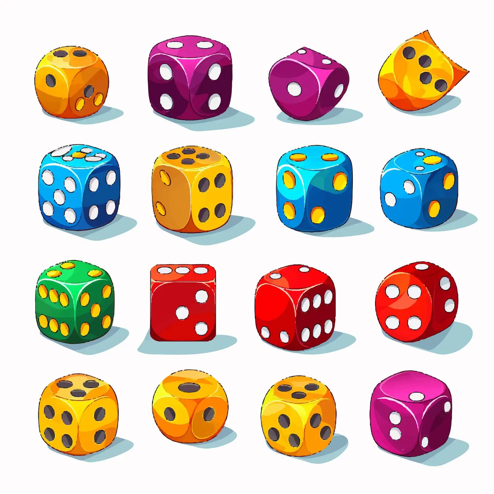 Cartoon Game Set with Dice and Counters — free download from Dotvec