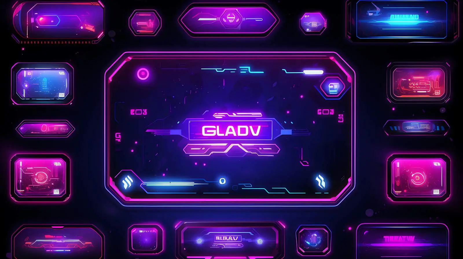 Glow Theme Game Stream Conference Frames — free download from Dotvec