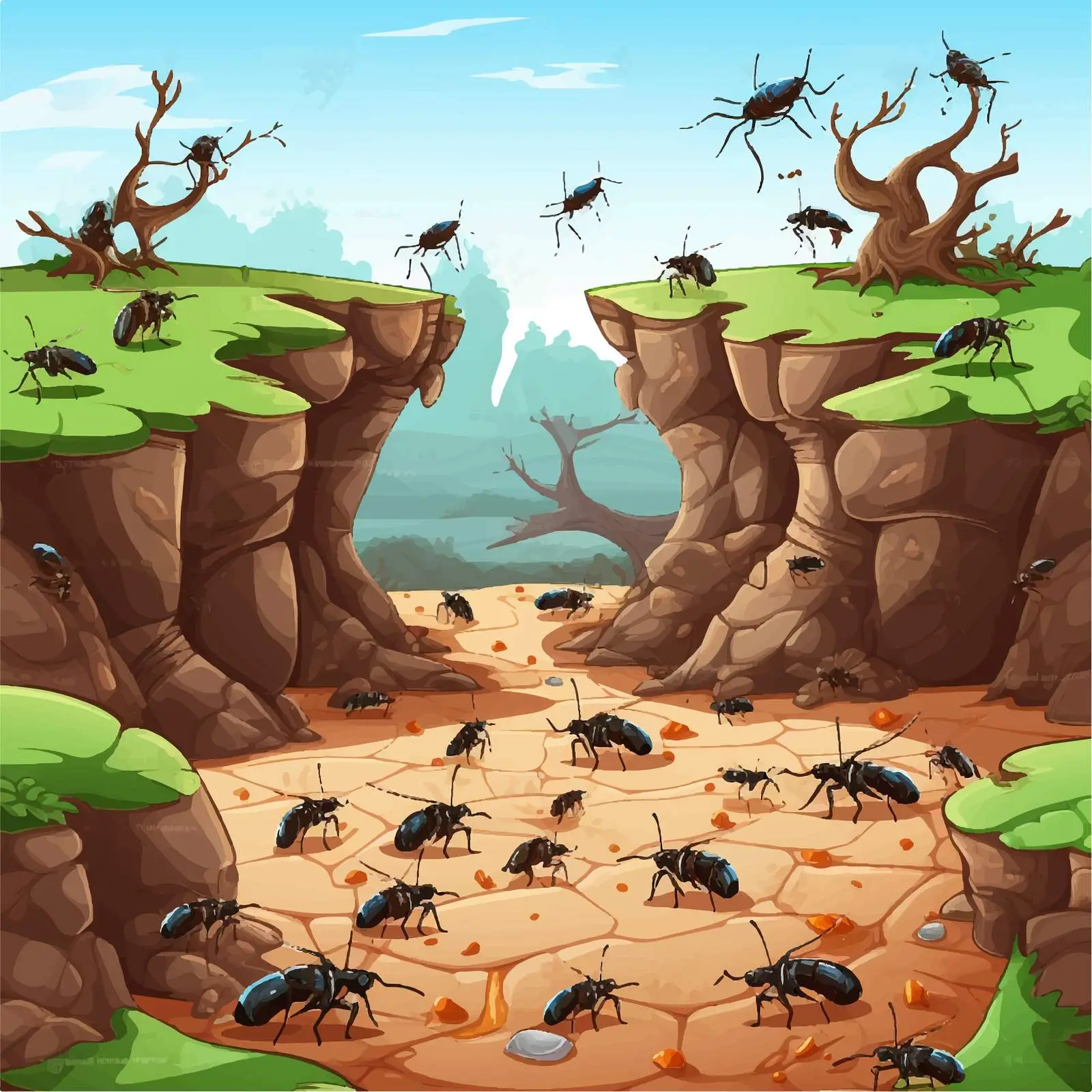 Game Template with Ant Colony Background — free download from Dotvec