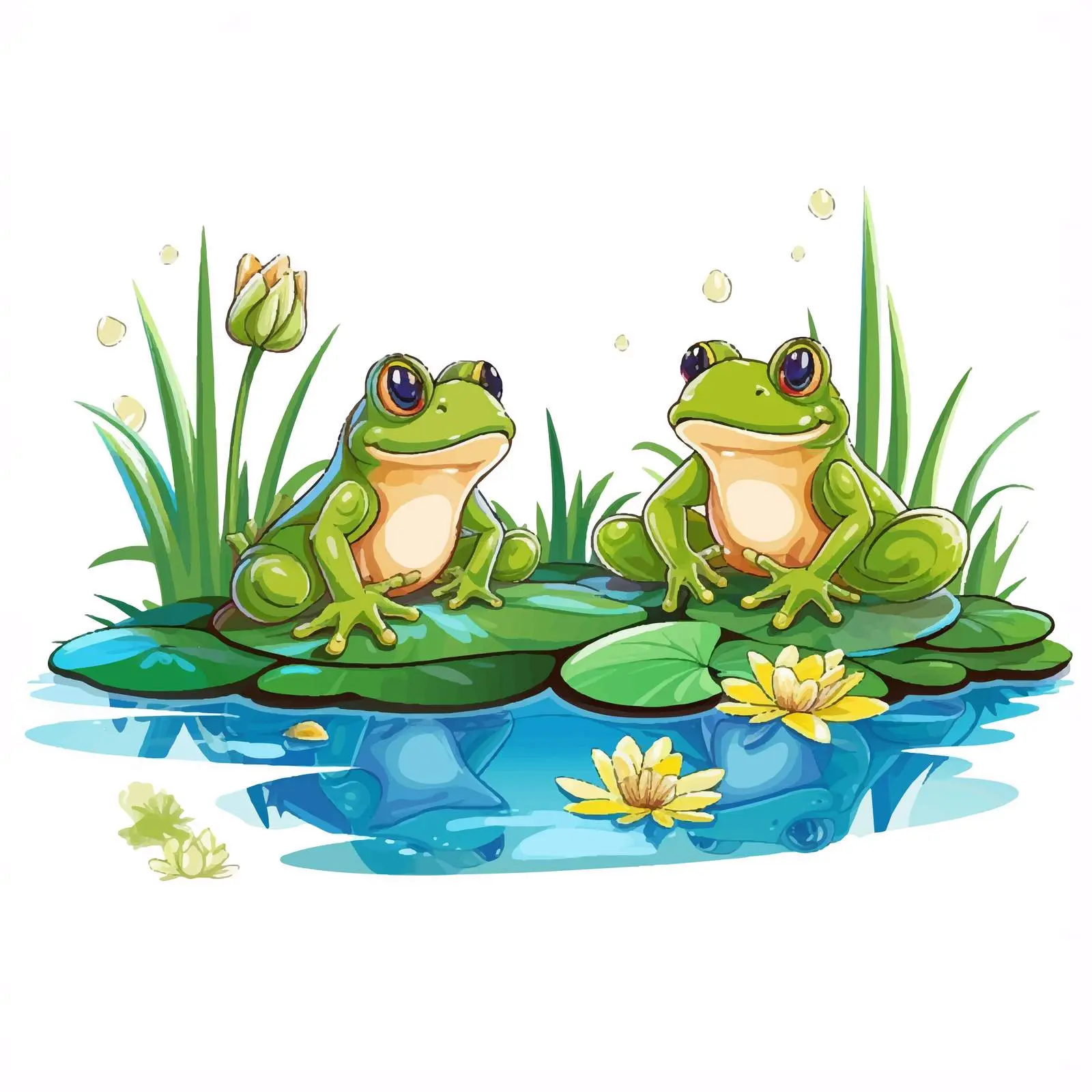 Frog Pond Game Vector Illustration — free download from Dotvec