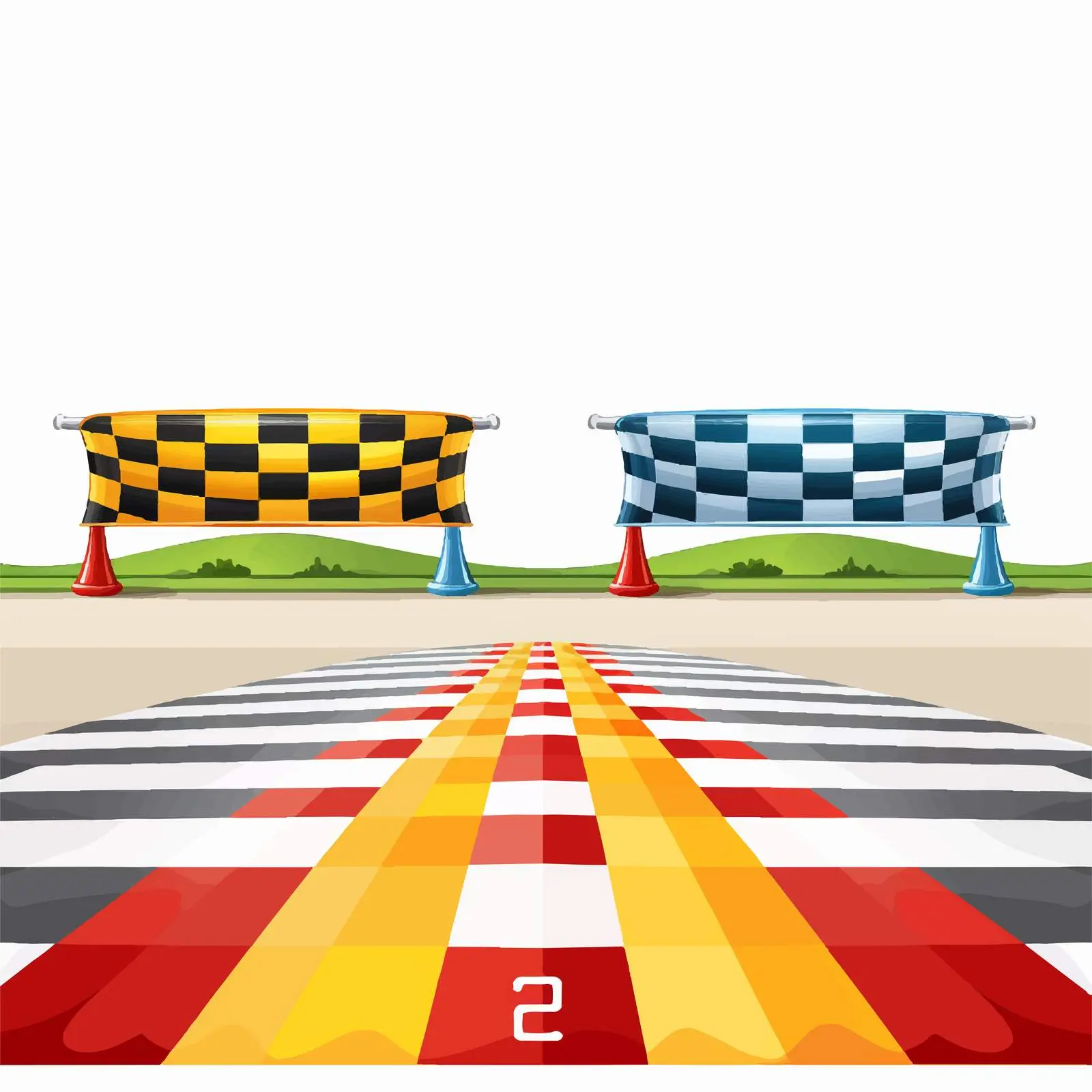 Cartoon Game Template with Start and Finish Line – free game layout image from Dotvec