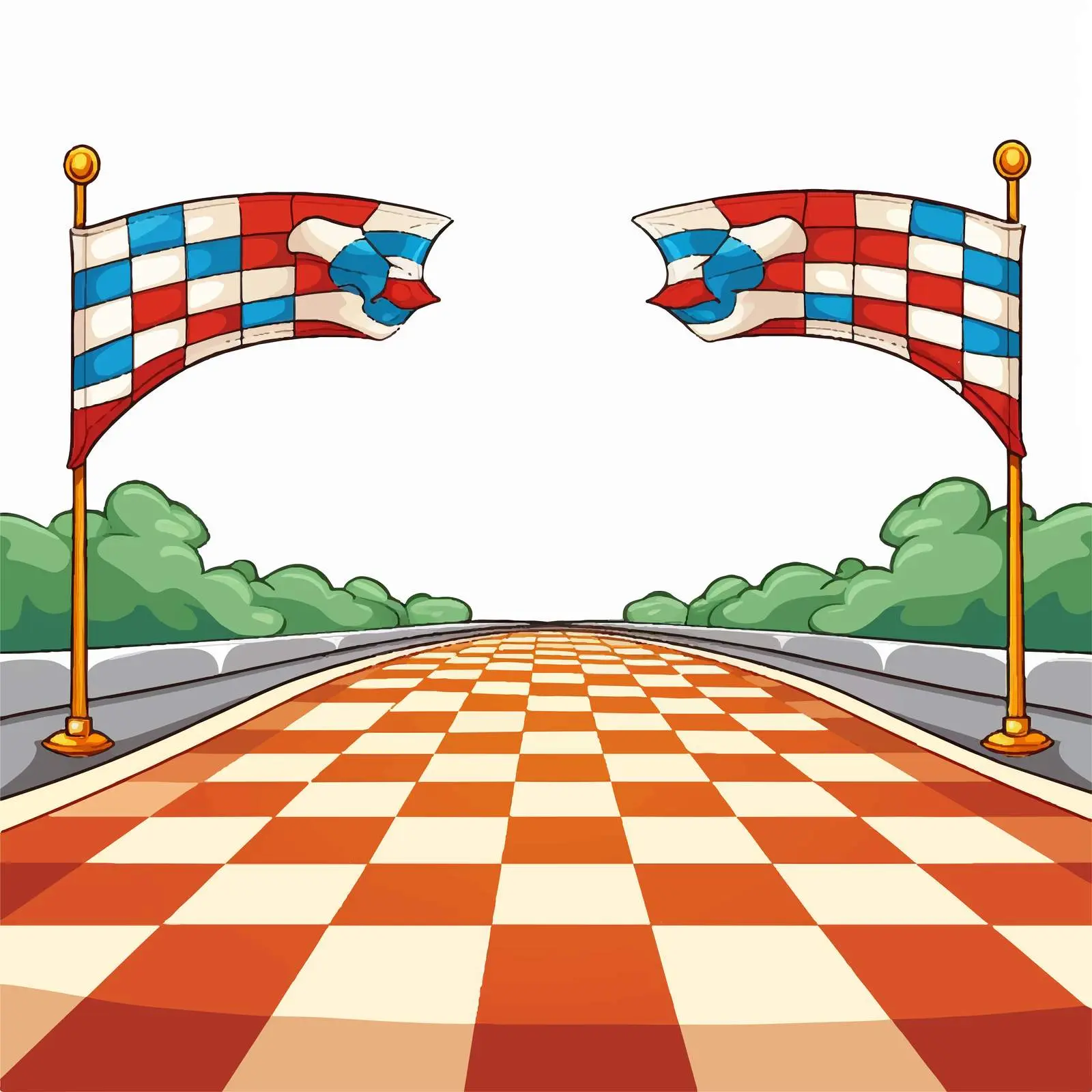 Cartoon Game Template with Start and Finish Lines – free game layout image from Dotvec