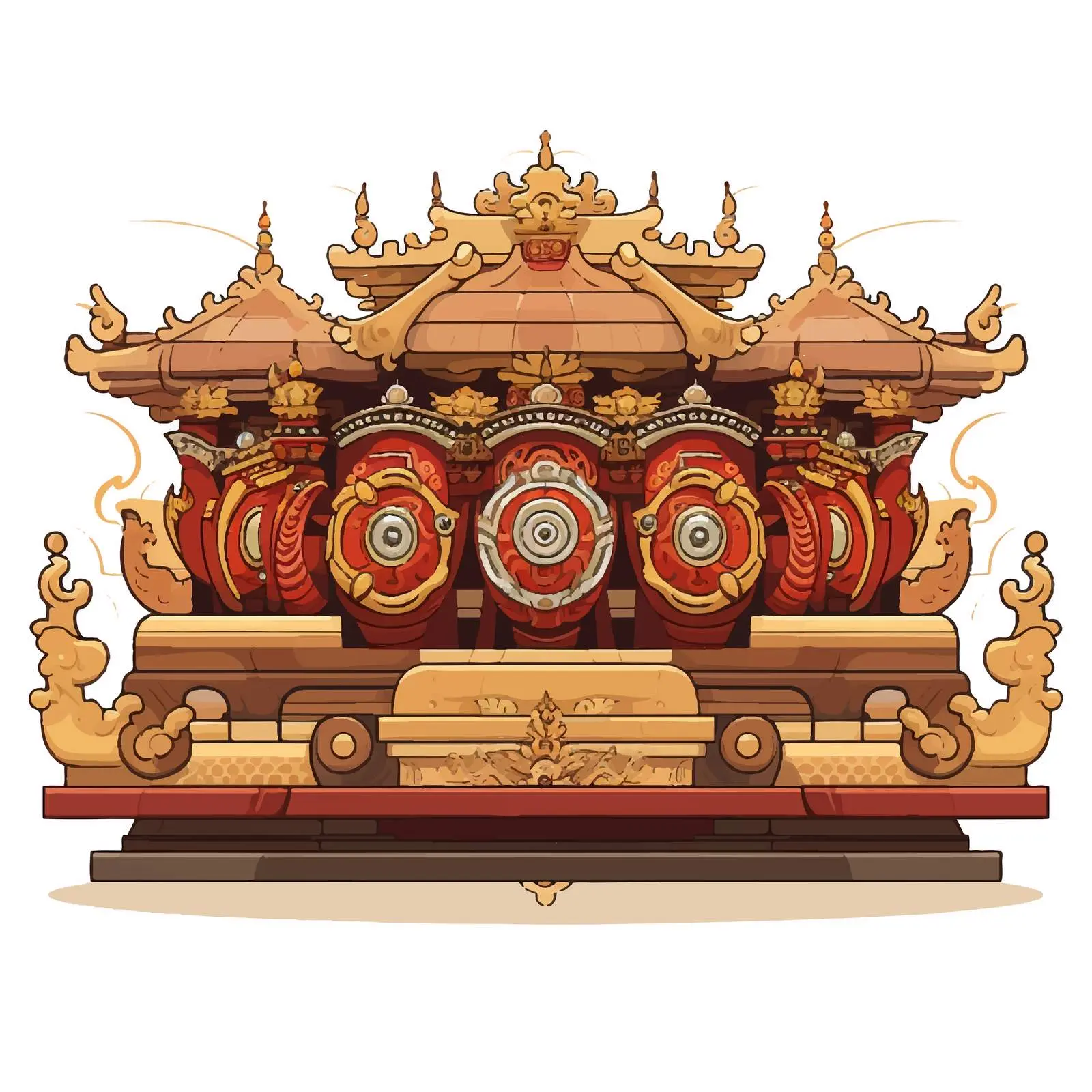 Gamelan Line Vector Illustration on White Background — free download from Dotvec