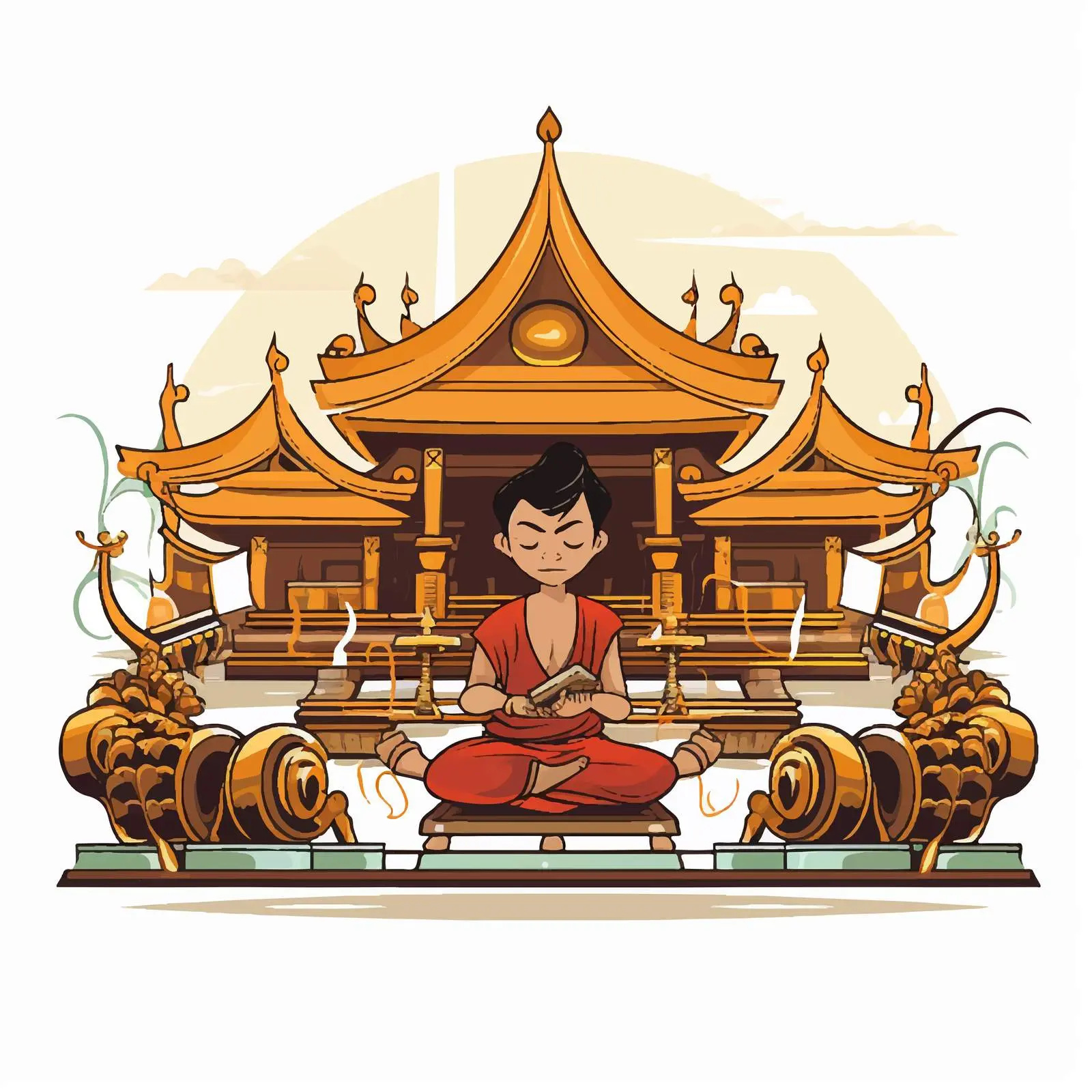 Traditional Gamelan Music Instrument Vector Illustration – free instrument vector image from Dotvec