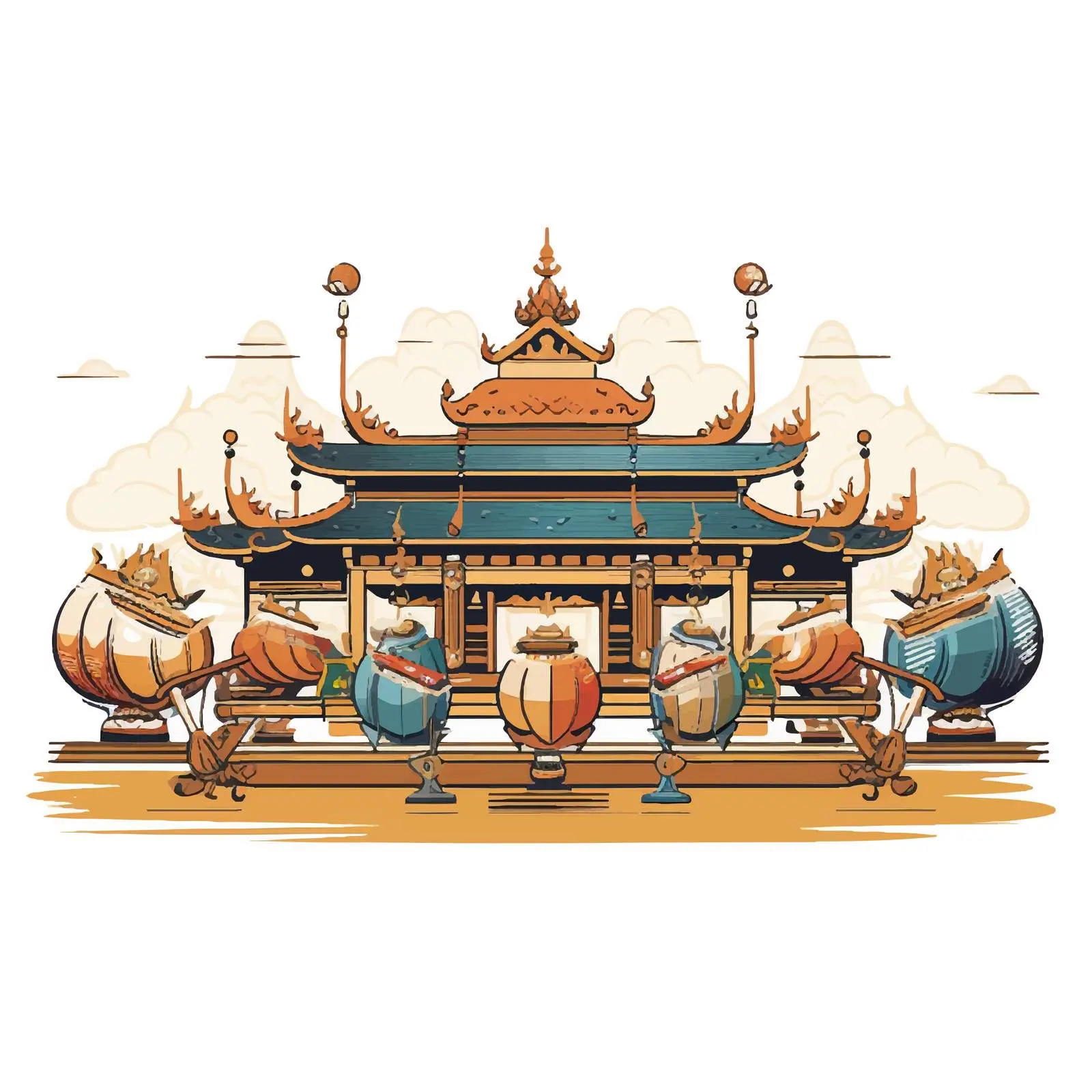 Traditional Gamelan Music Instrument Vector Illustration — free download from Dotvec