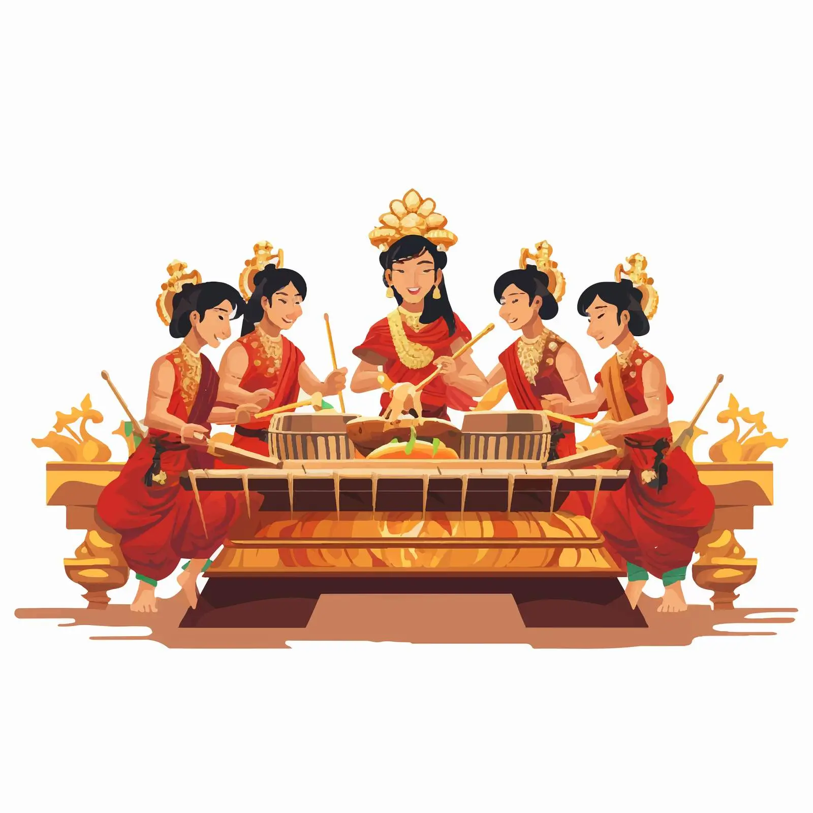 Gamelan Traditional Music Instrument Vector Illustration — free download from Dotvec