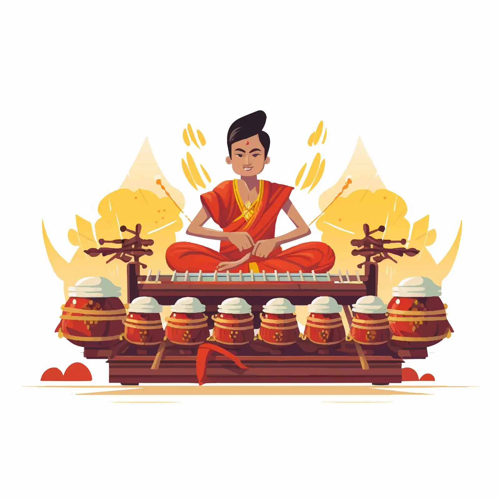 Gamelan Traditional Music Instrumental Vector Illustration — free download from Dotvec