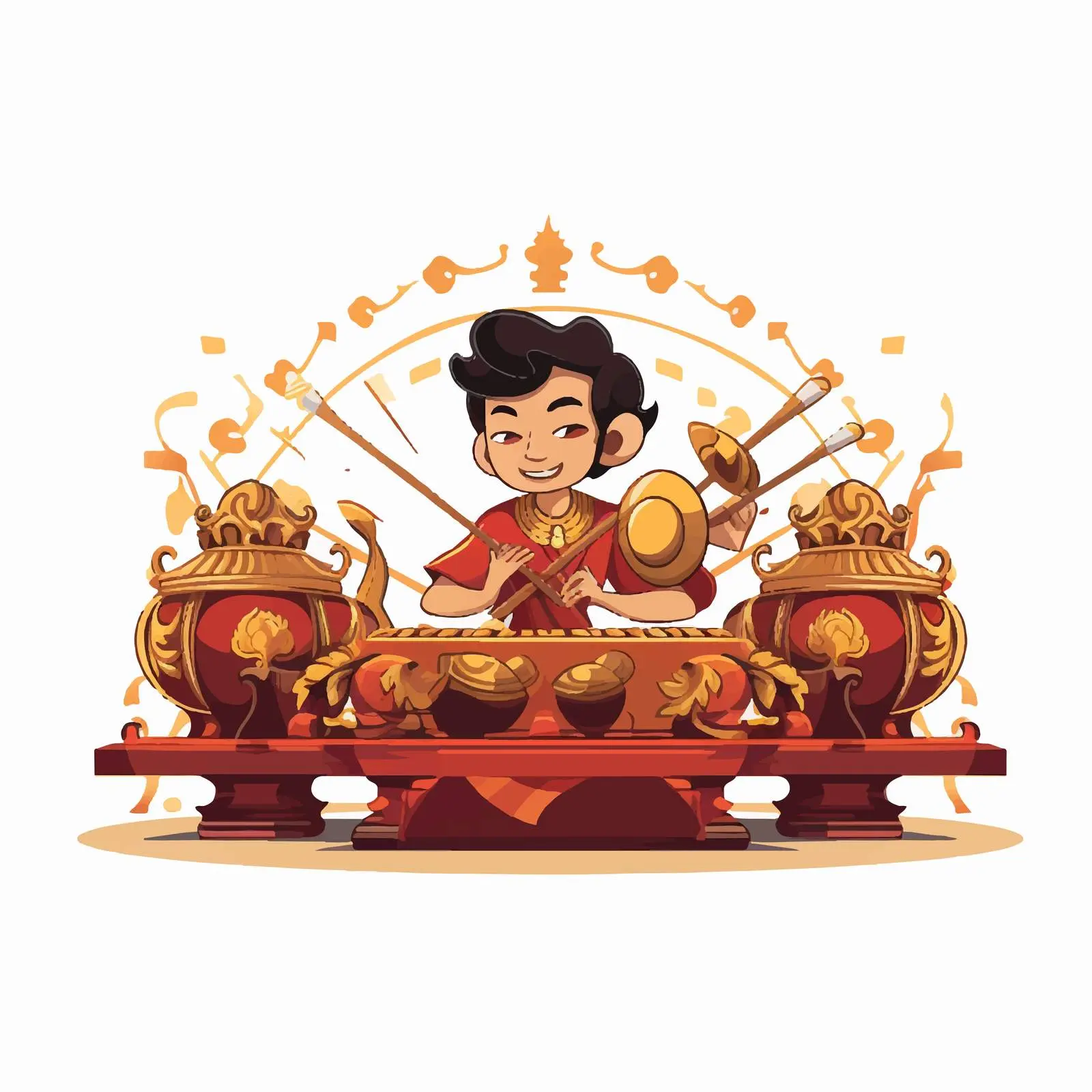 Traditional Gamelan Music Instrument Vector Illustration — free download from Dotvec