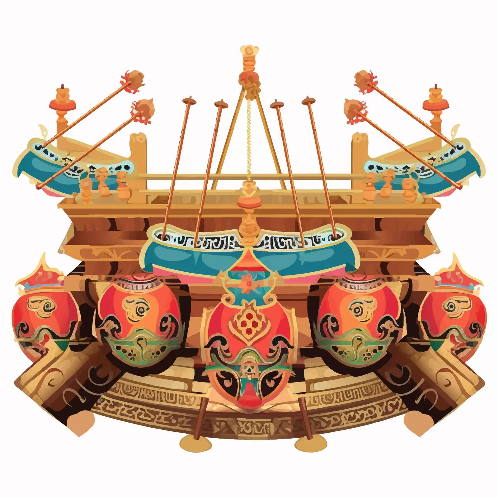 Isolated Gamelan Vector Illustration on White Background — free download from Dotvec