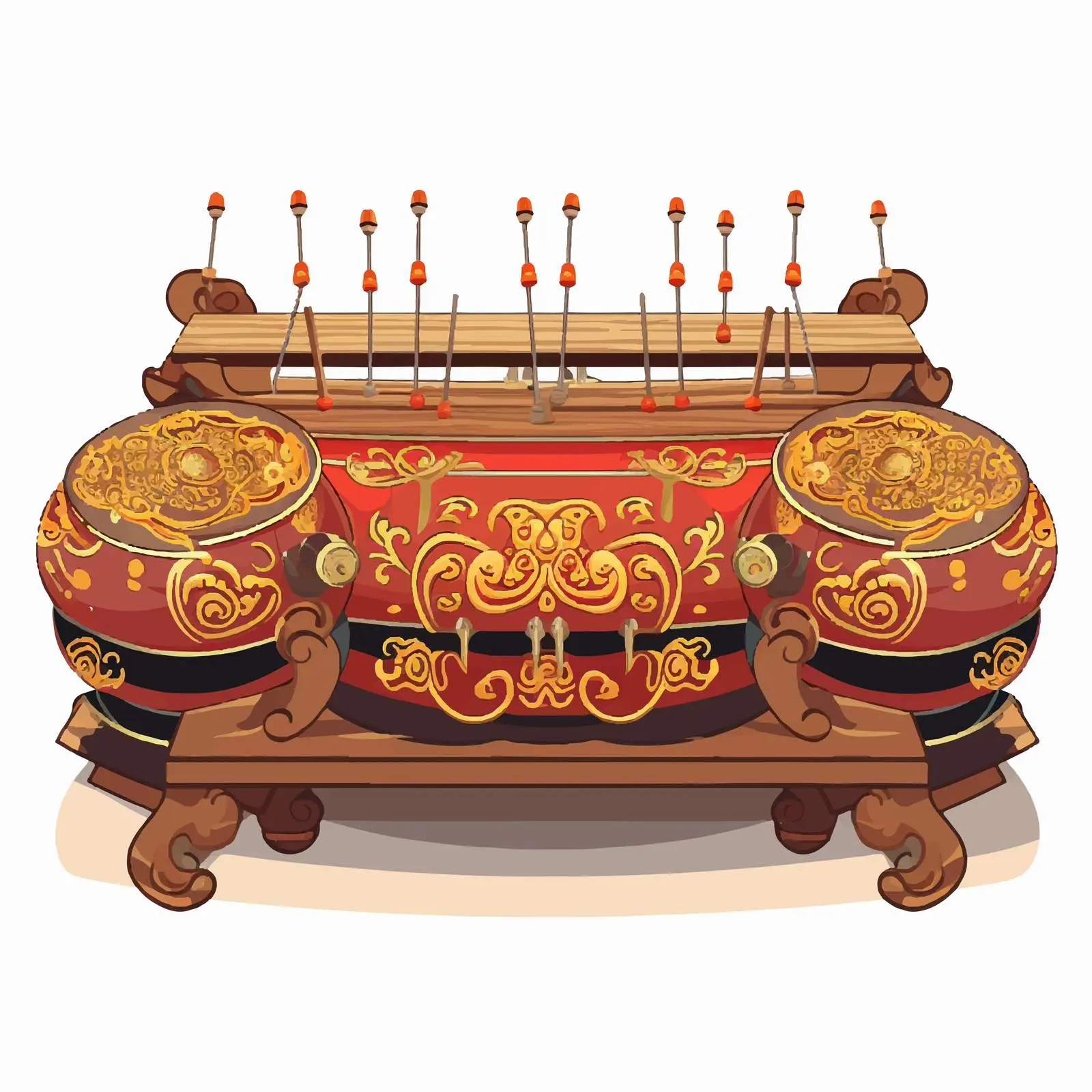 Traditional Gamelan Instrument Vector Illustration — free download from Dotvec