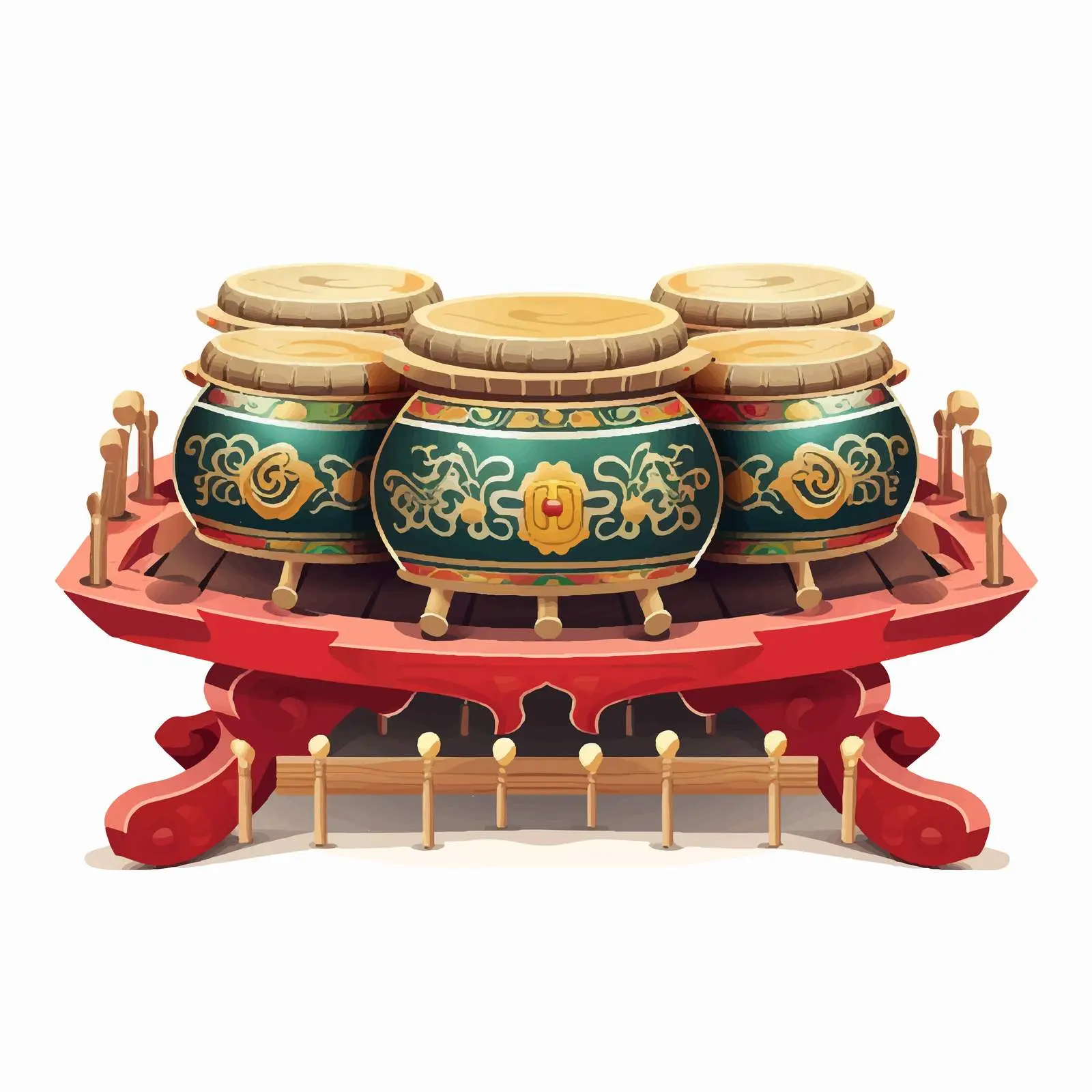 Isolated Gamelan Vector Illustration on White Background – free traditional culture image from Dotvec